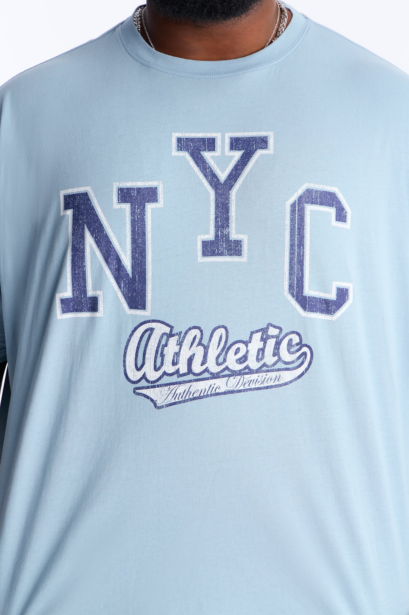 NYC Athletic Dept Oversized Short Sleeve Tee - Light Blue