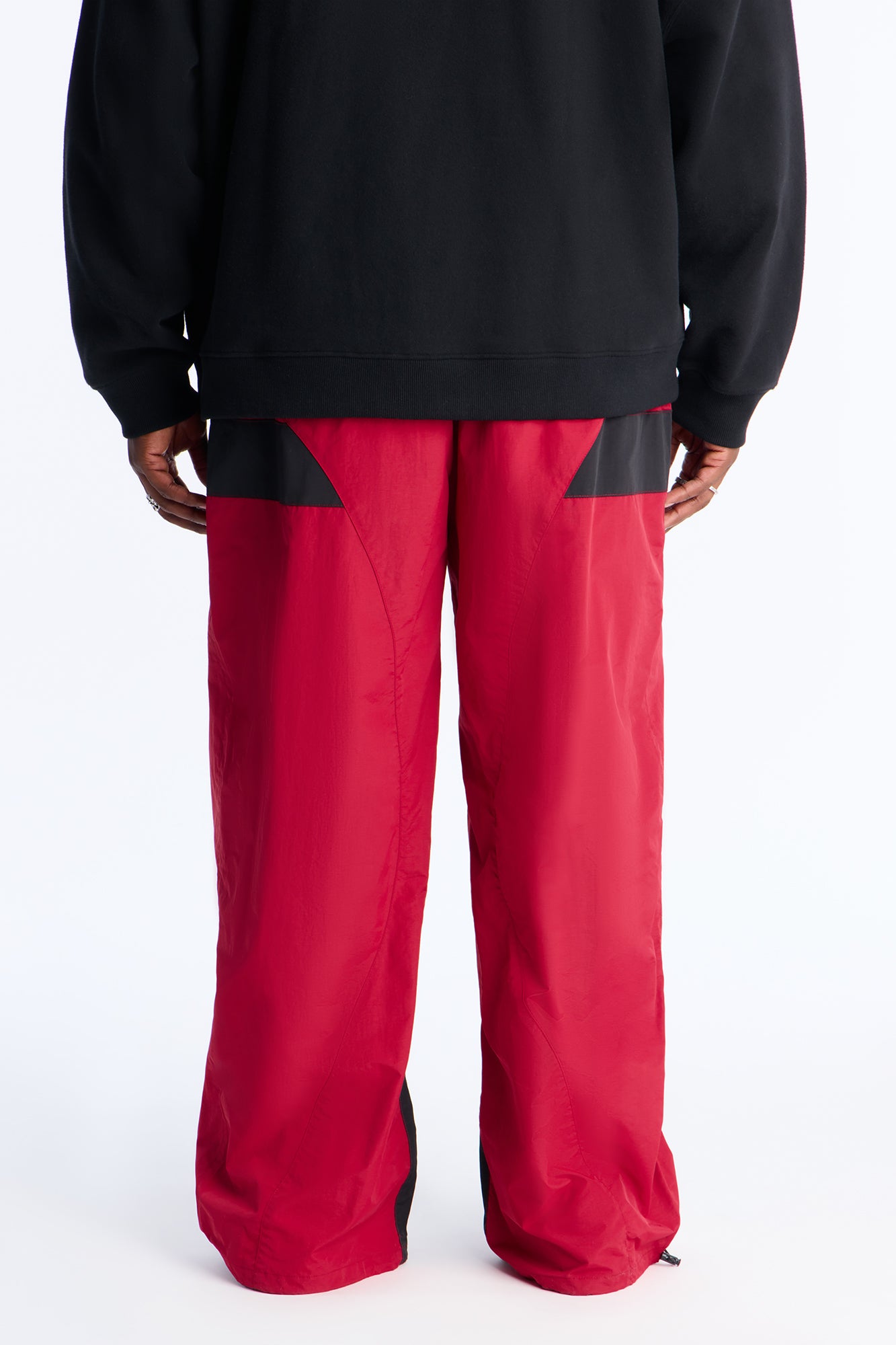 Split It Straight Utility Nylon Pants - Red/combo