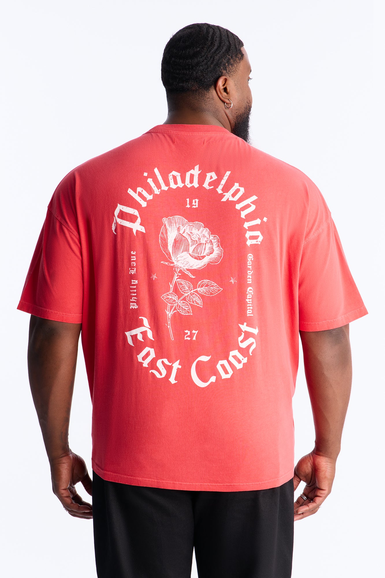 Philly Rose Oversized Short Sleeve Tee - Red
