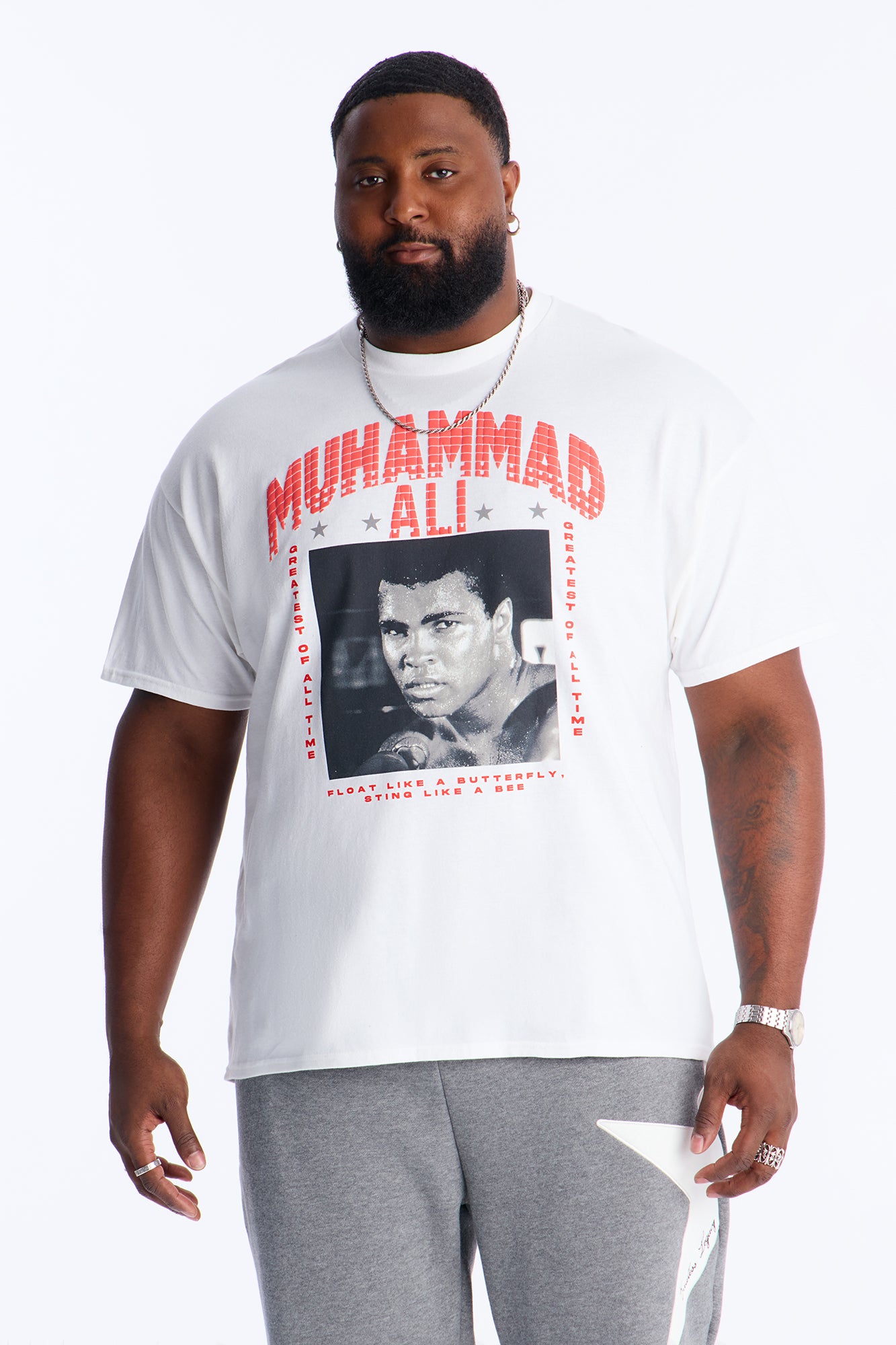 Muhammad Ali Puff Printed Short Sleeve Tee - White