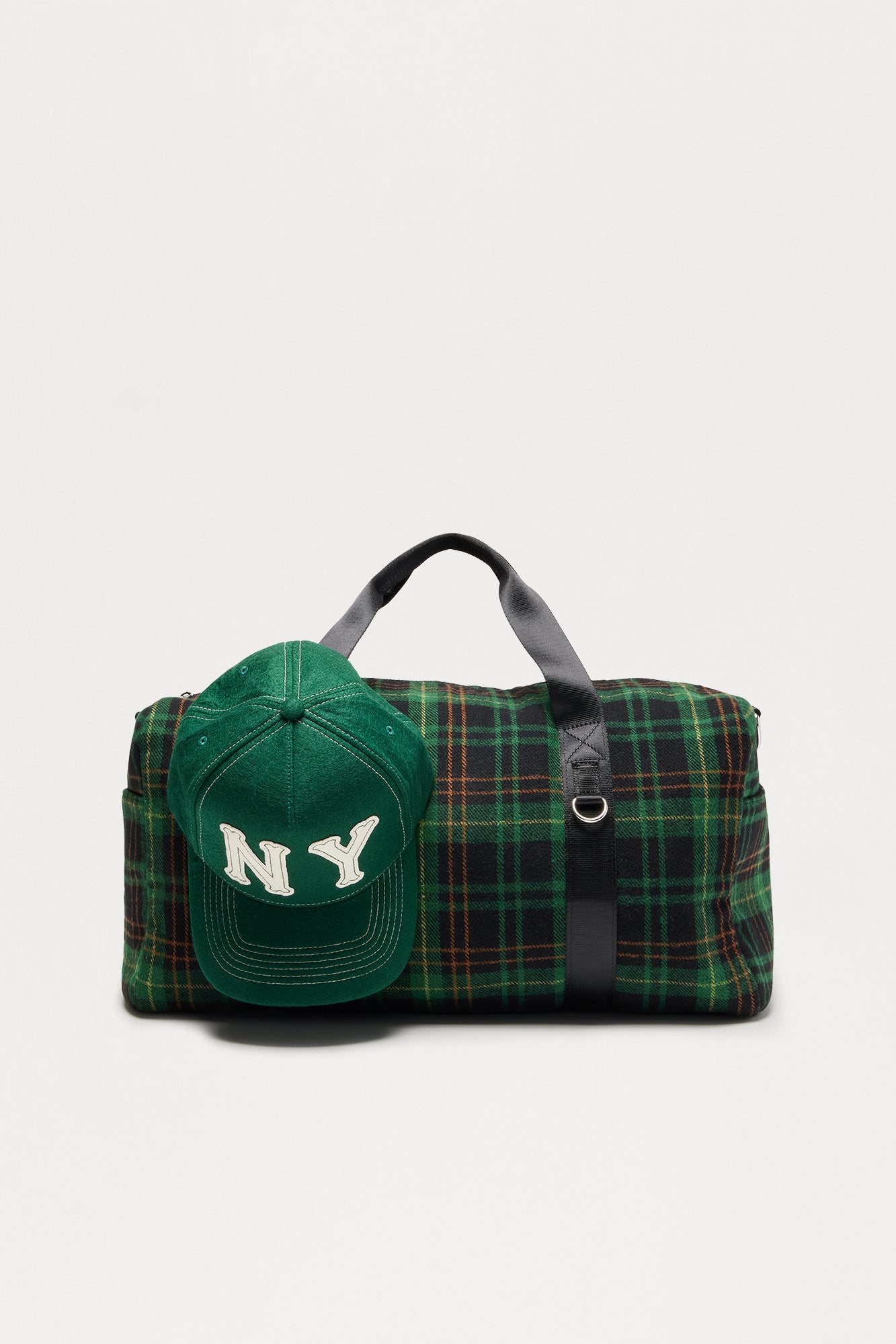 Flannel Mid Size Weekender Duffle Bag - Green/combo