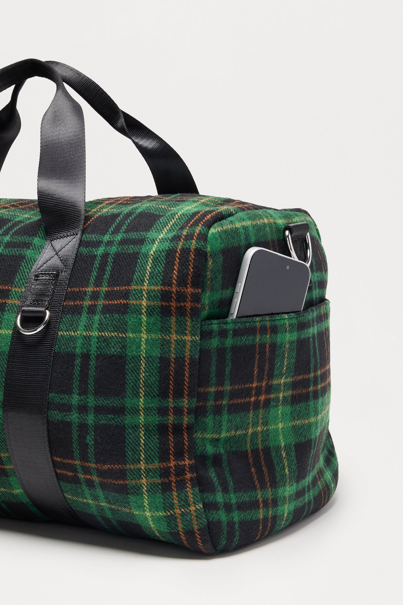 Flannel Mid Size Weekender Duffle Bag - Green/combo