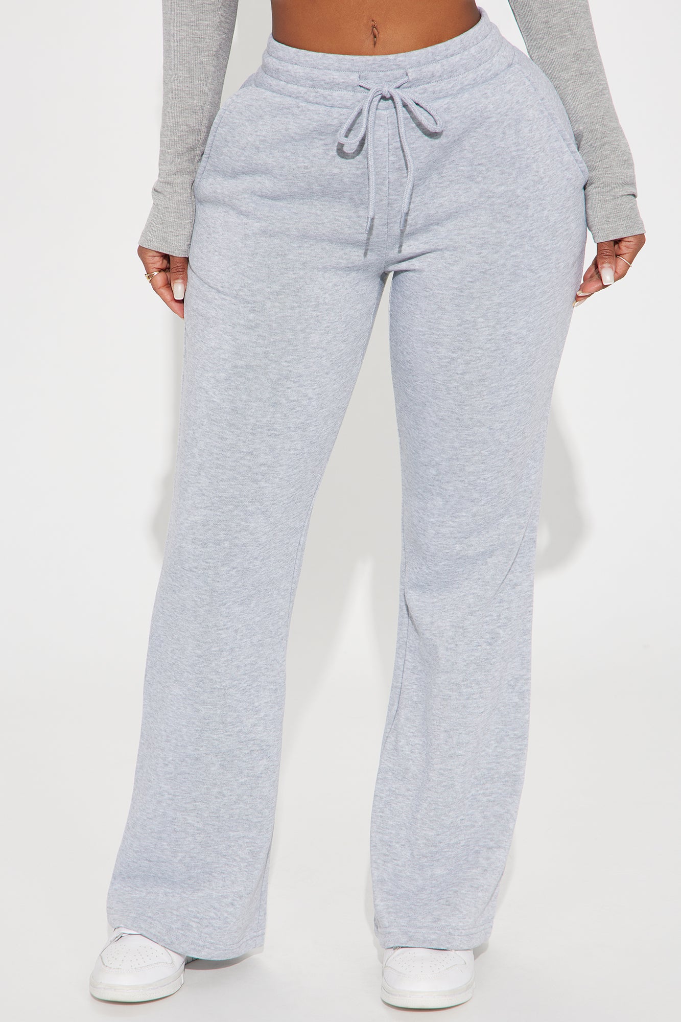 Candice Petite Lounge Flare Pant - Heather Grey
