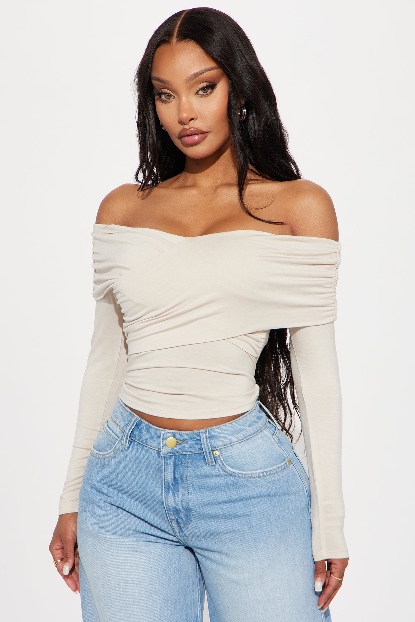 Brianne Off Shoulder Top - Cream
