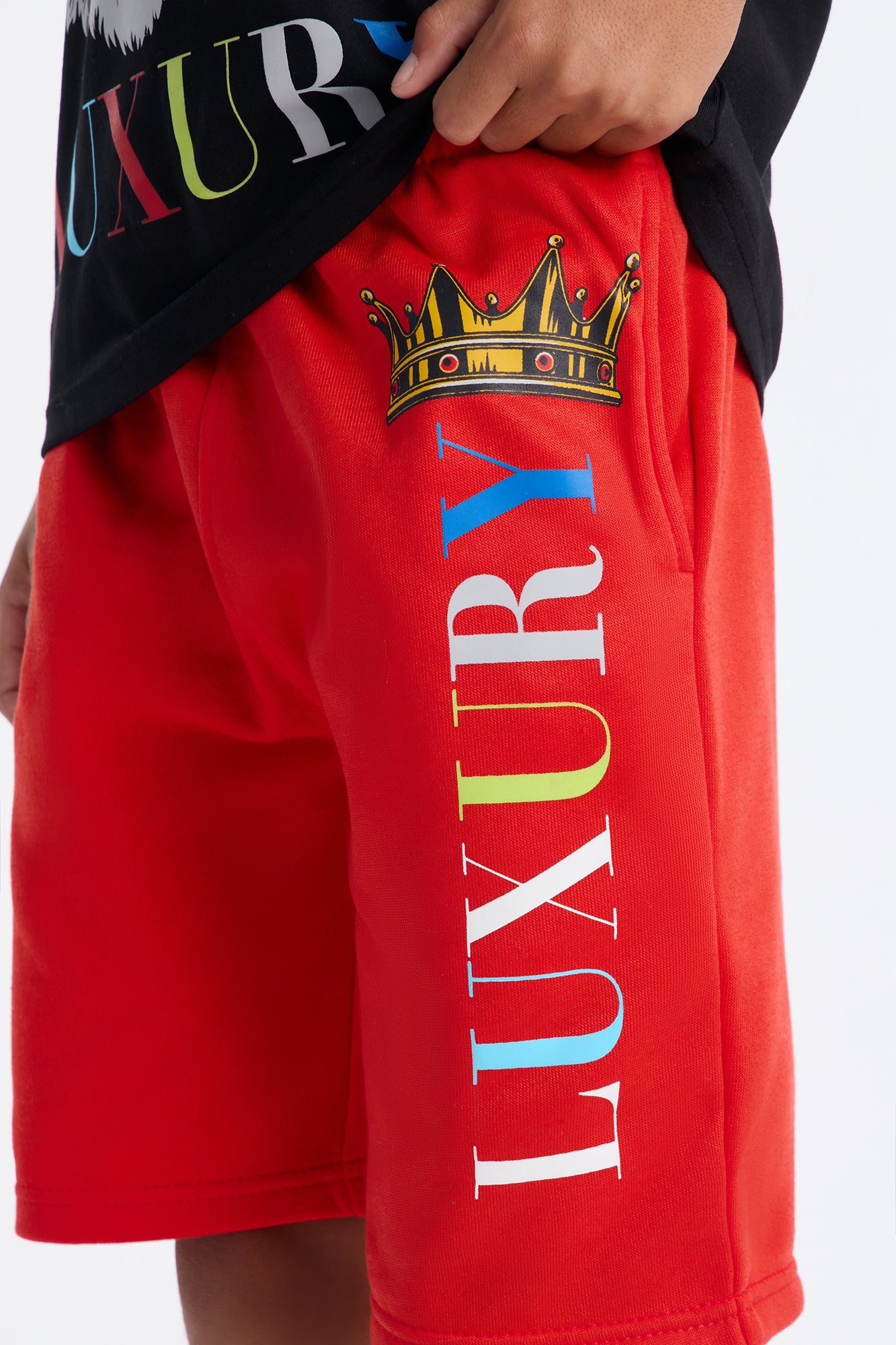 Mini Living In Luxury Short Set - Black/Red