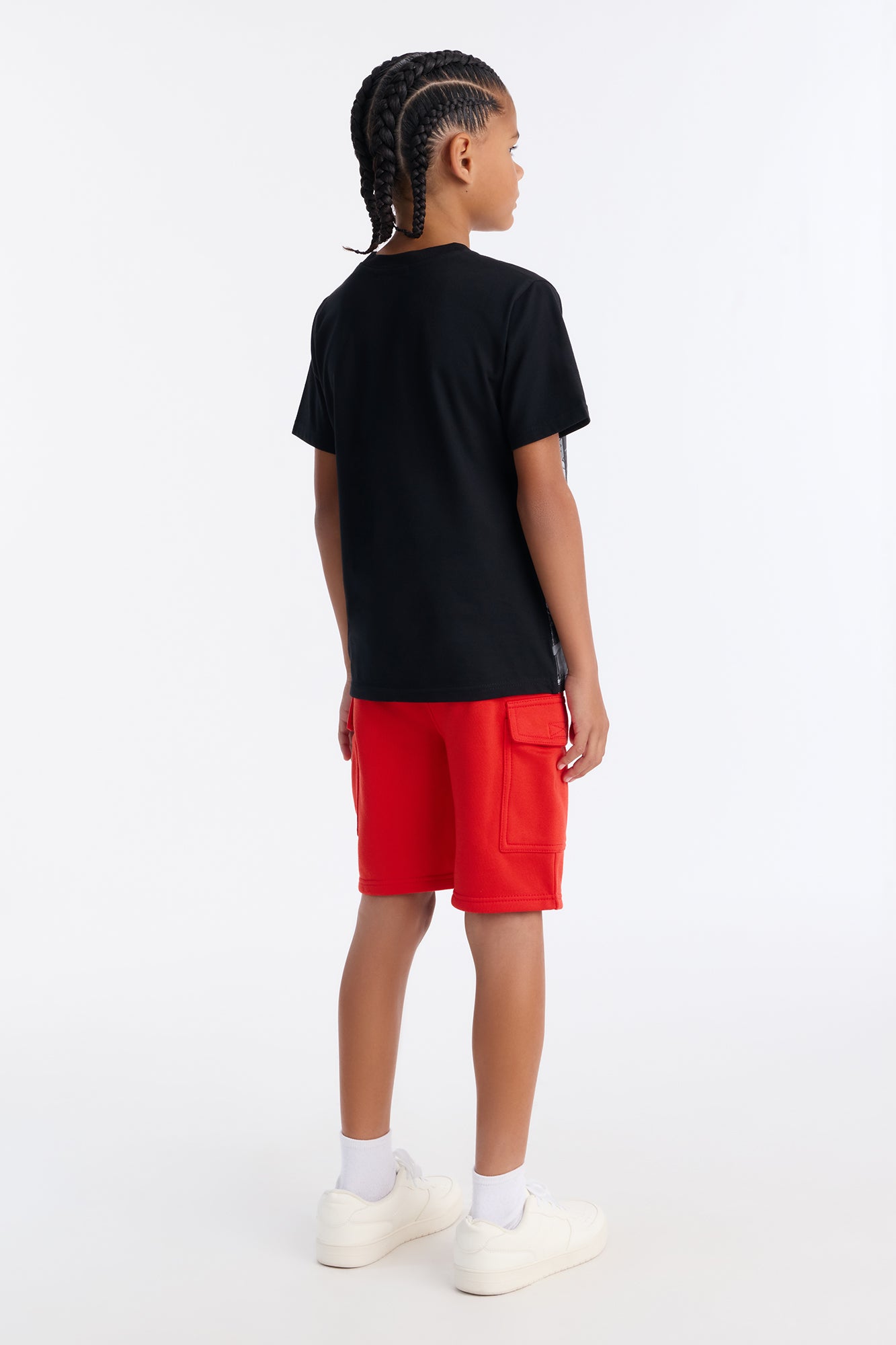 Mini Love To Hustle Fleece Short Set - Black/Red