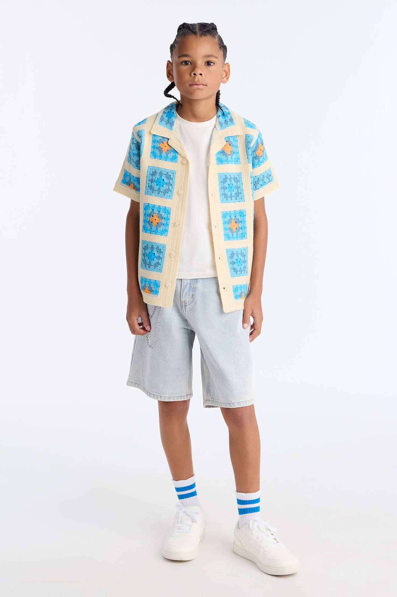Mini Nolan Textured Shirt - Blue