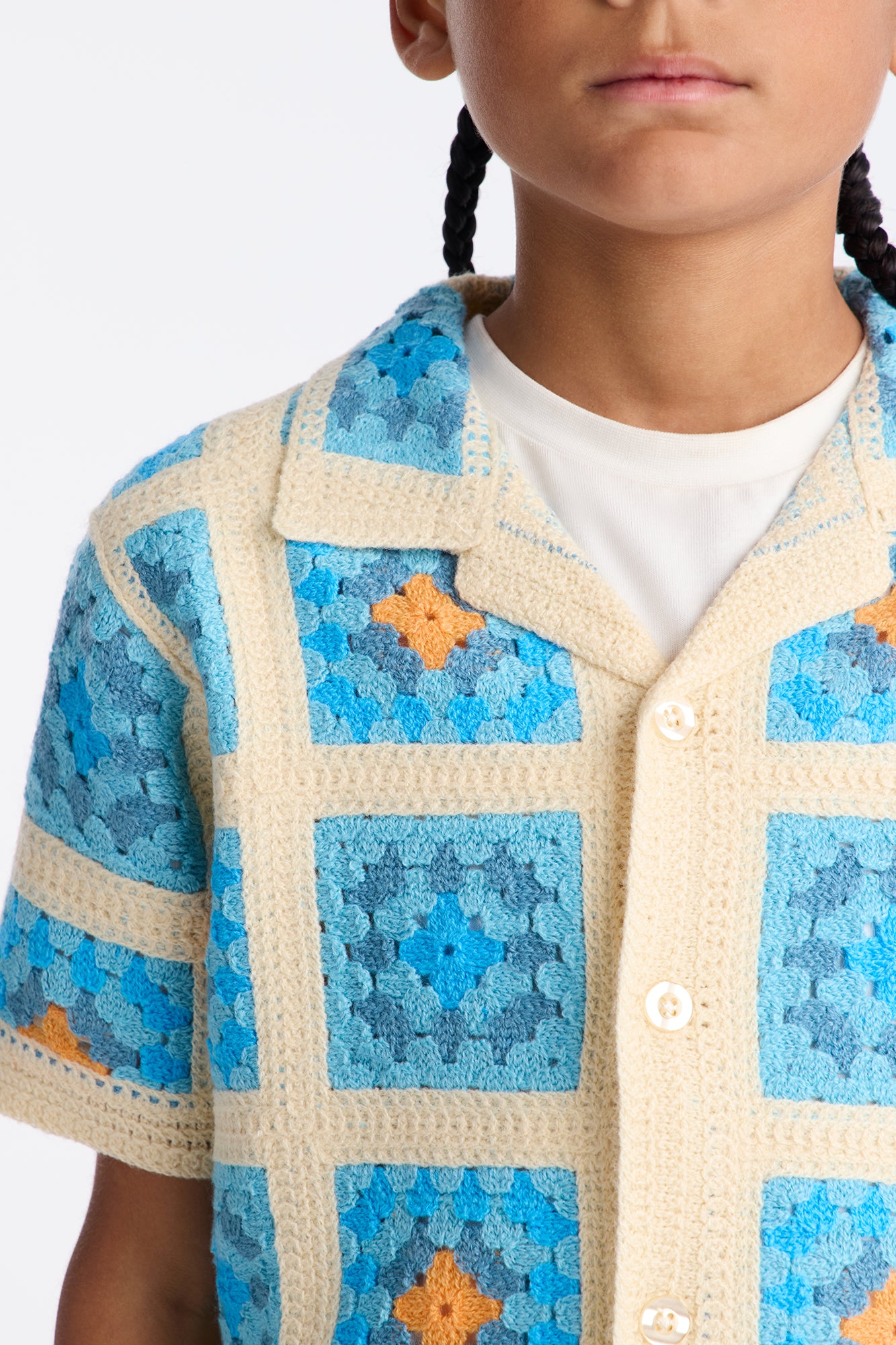 Mini Nolan Textured Shirt - Blue