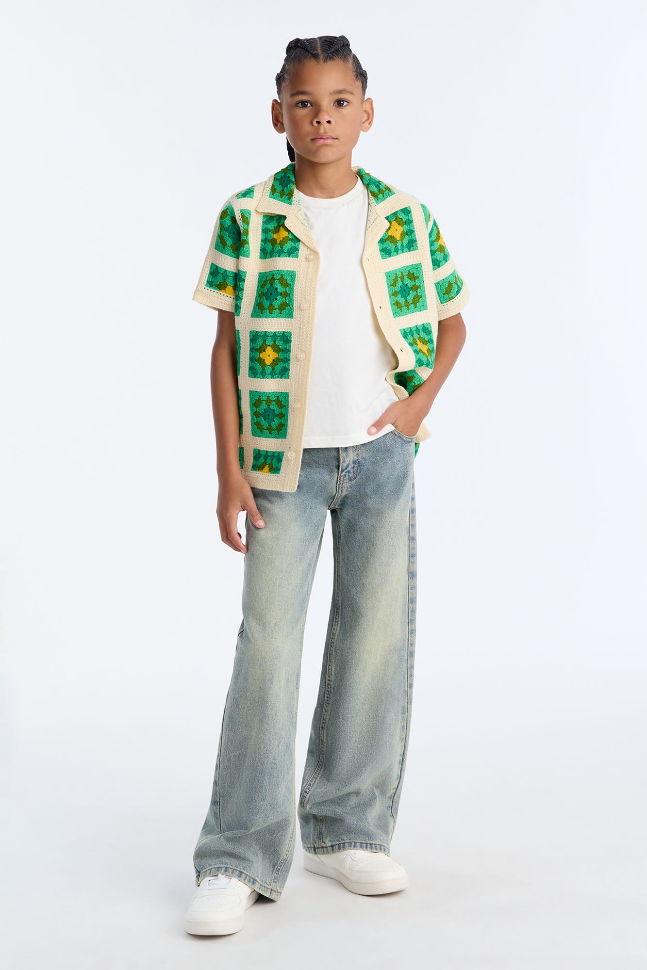 Mini Nolan Textured Shirt - Green