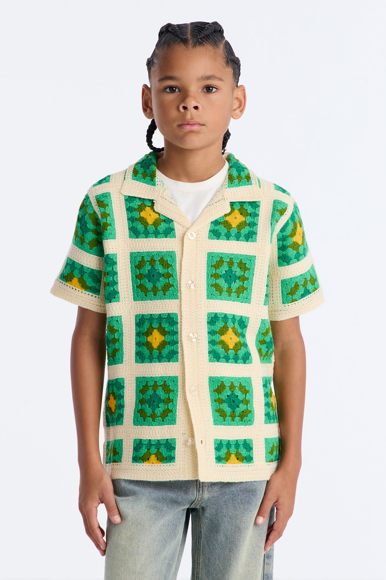 Mini Nolan Textured Shirt - Green