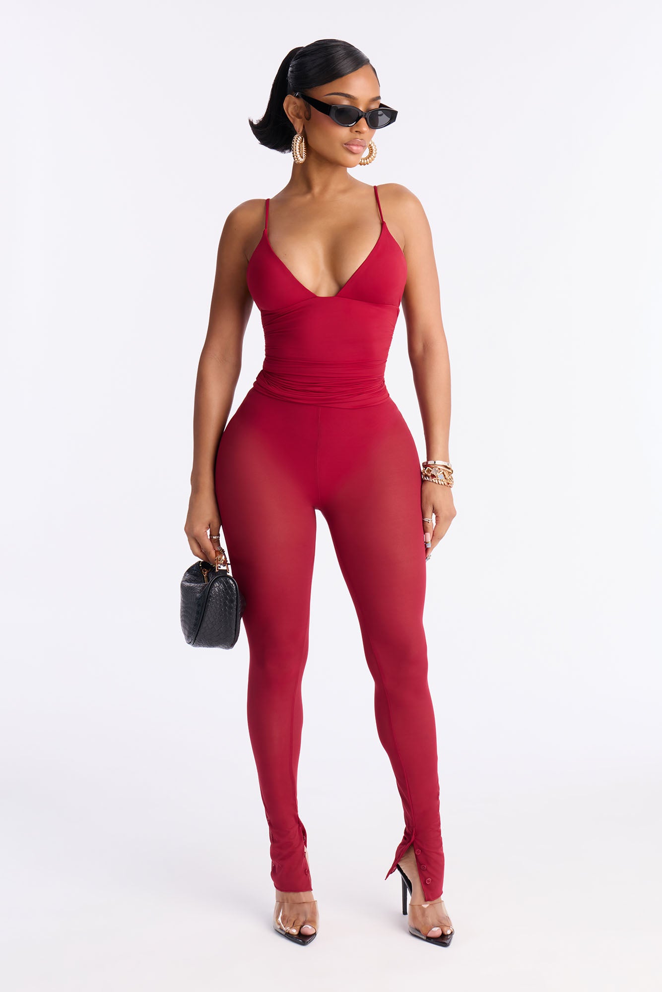 Second Skin Deep U Neck Cami - DarkRed