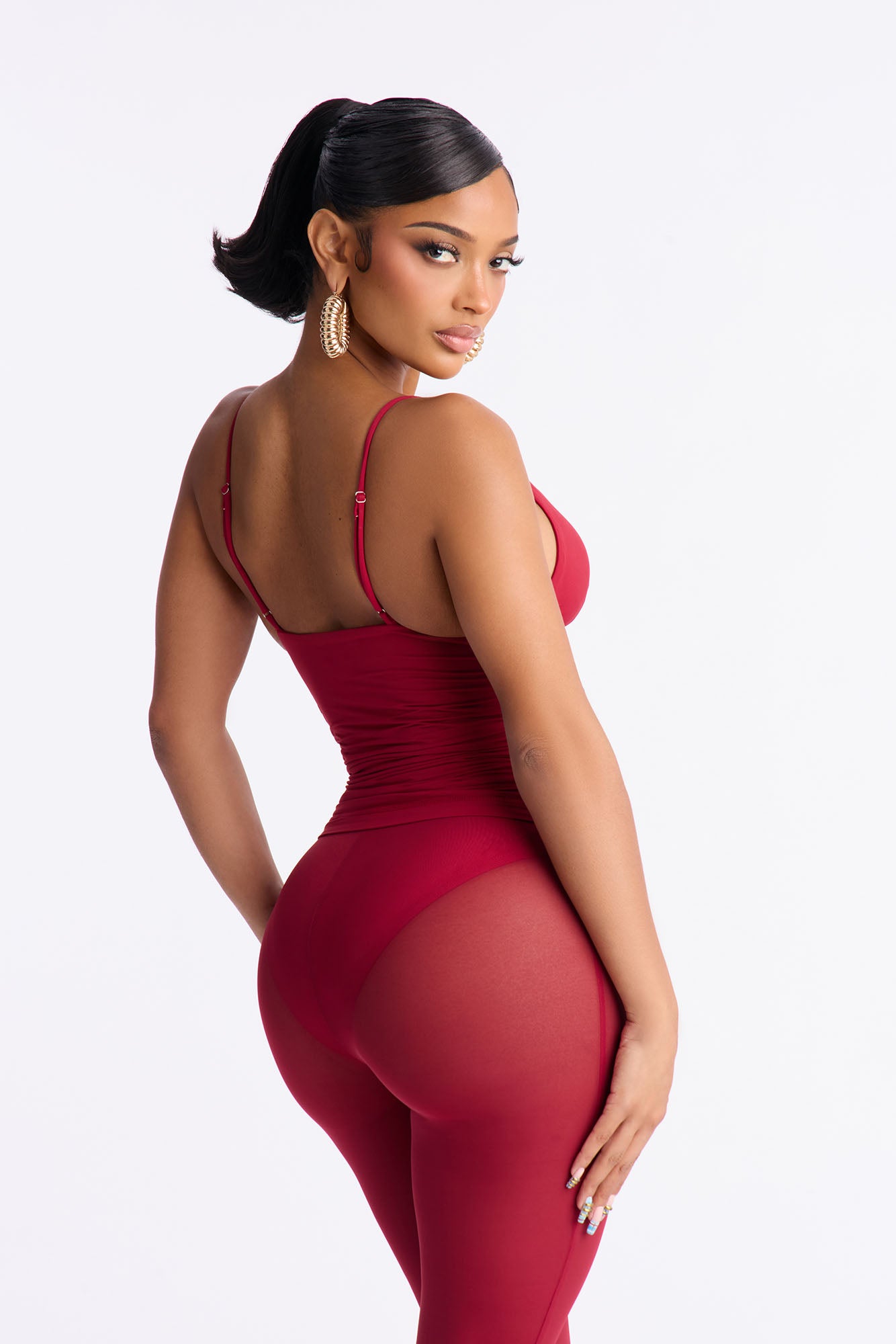 Second Skin Deep U Neck Cami - DarkRed