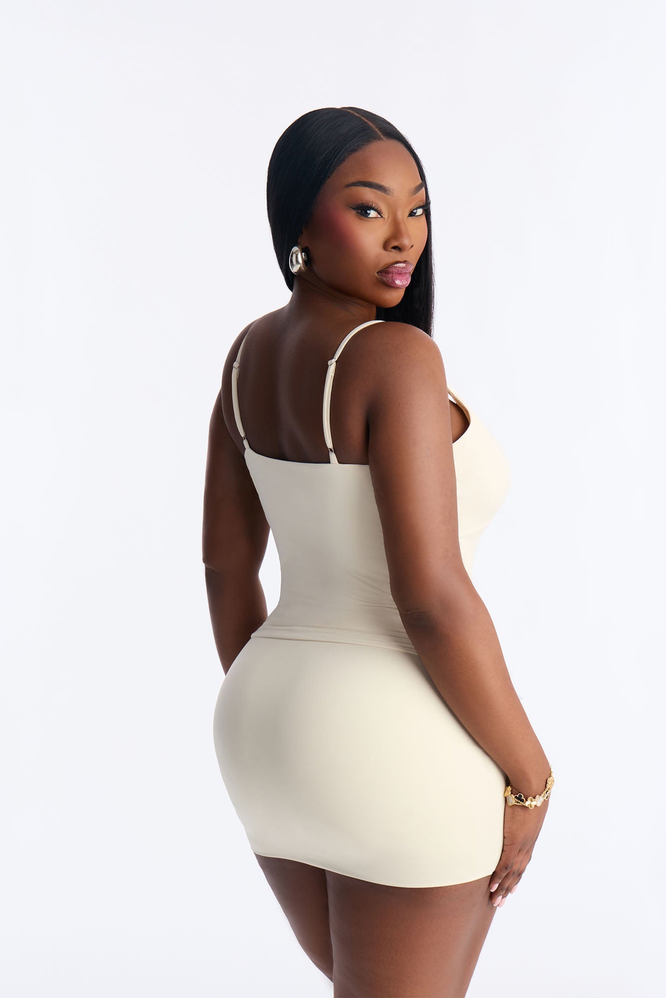 Second Skin Bra Pad V Neck Cami - Bone