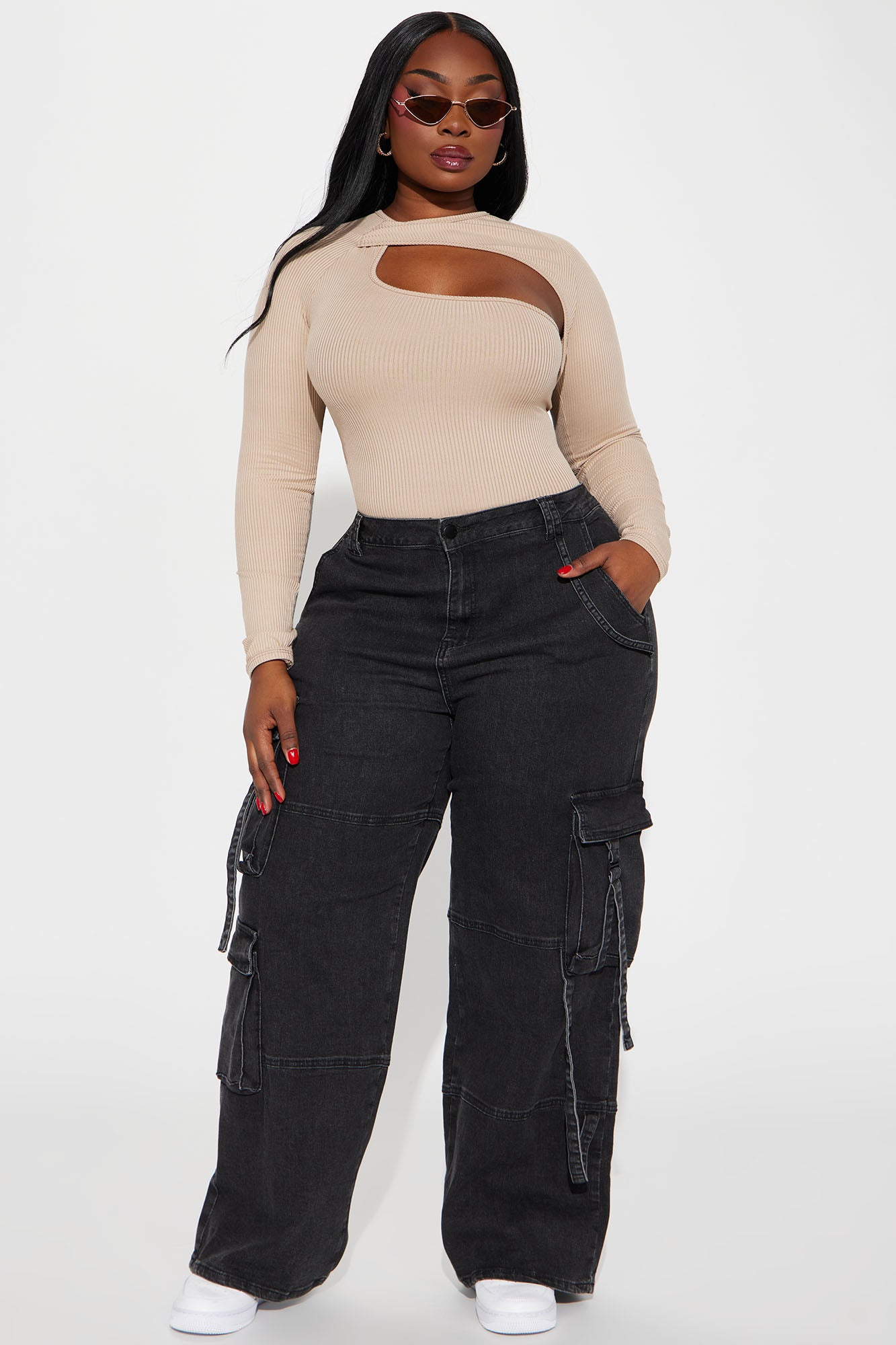 Desi Mineral Wash Cargo Pant - Black