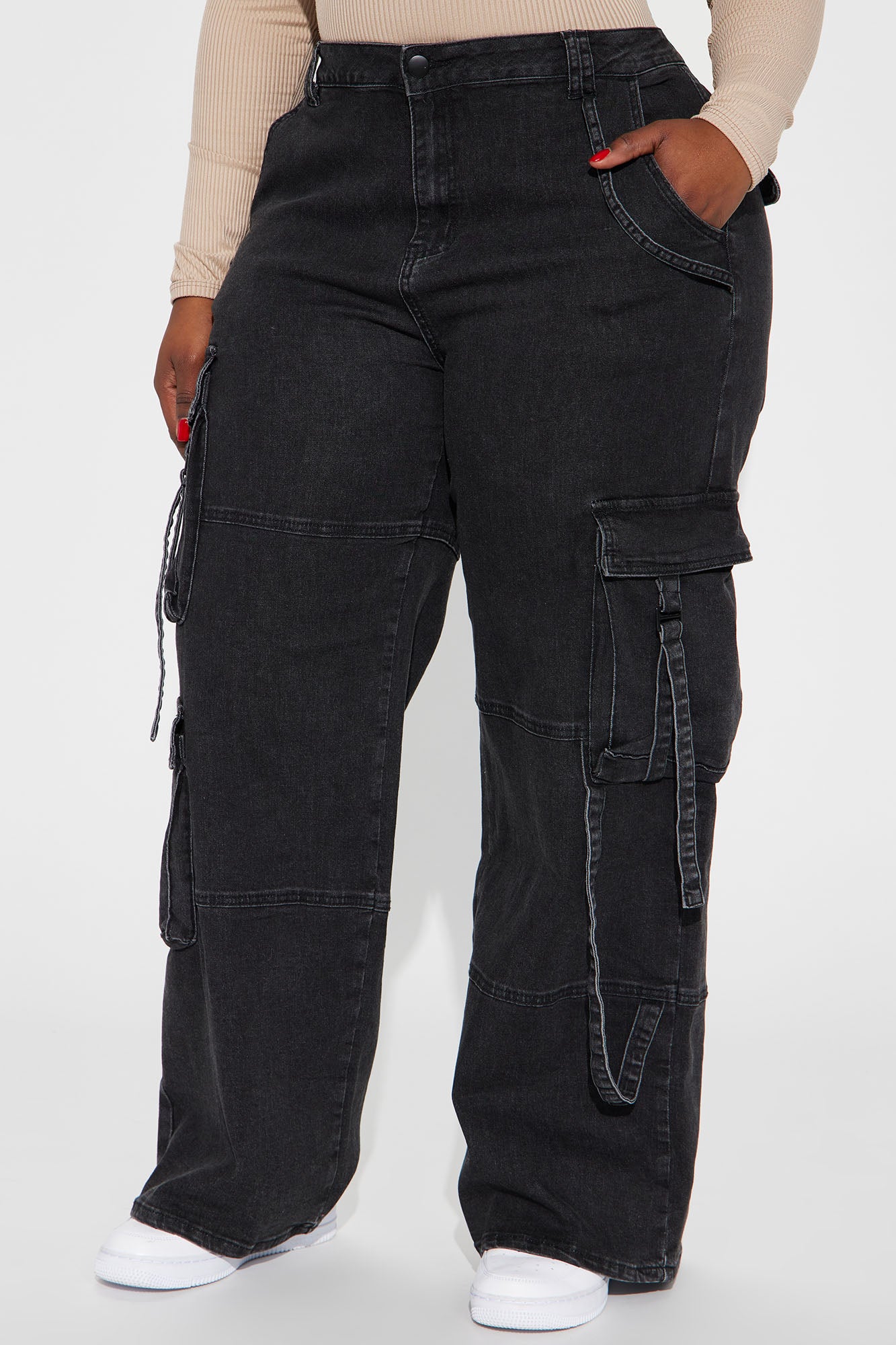 Desi Mineral Wash Cargo Pant - Black