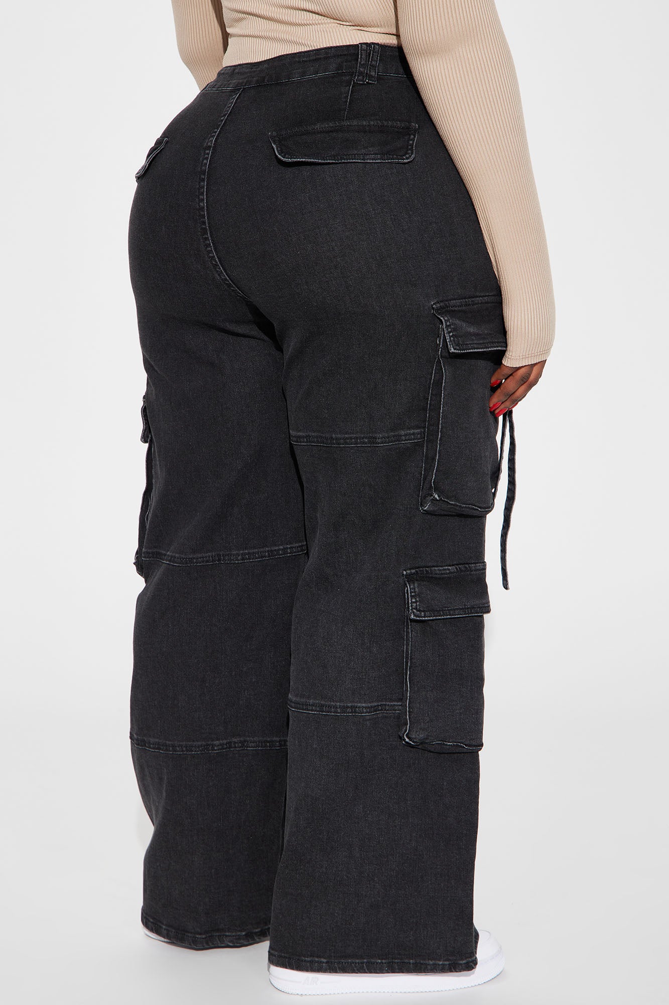 Desi Mineral Wash Cargo Pant - Black