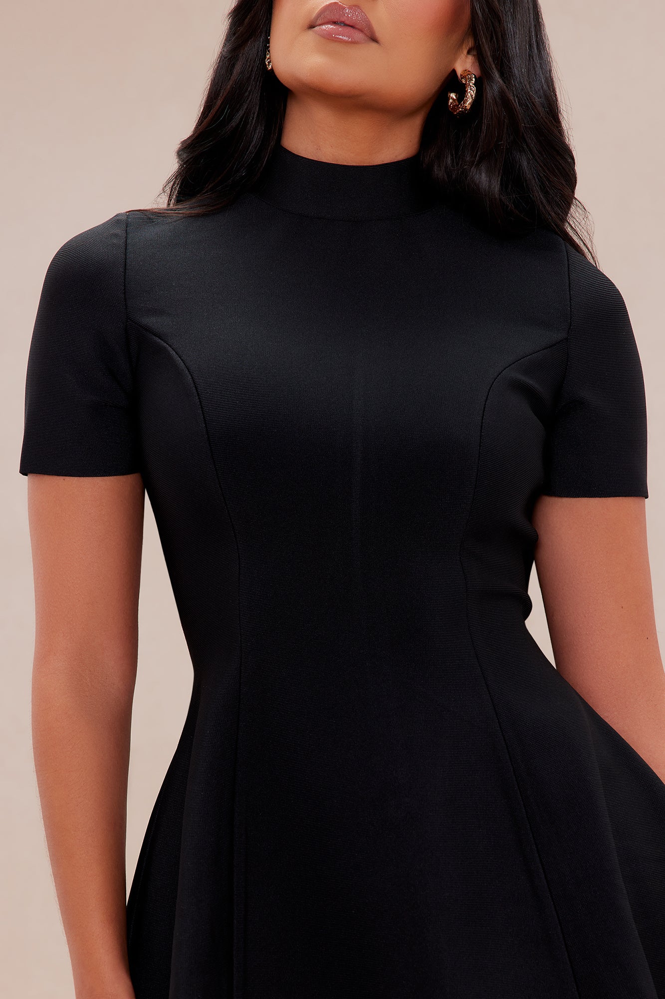Blakely Bandage A Line Mini Dress - Black