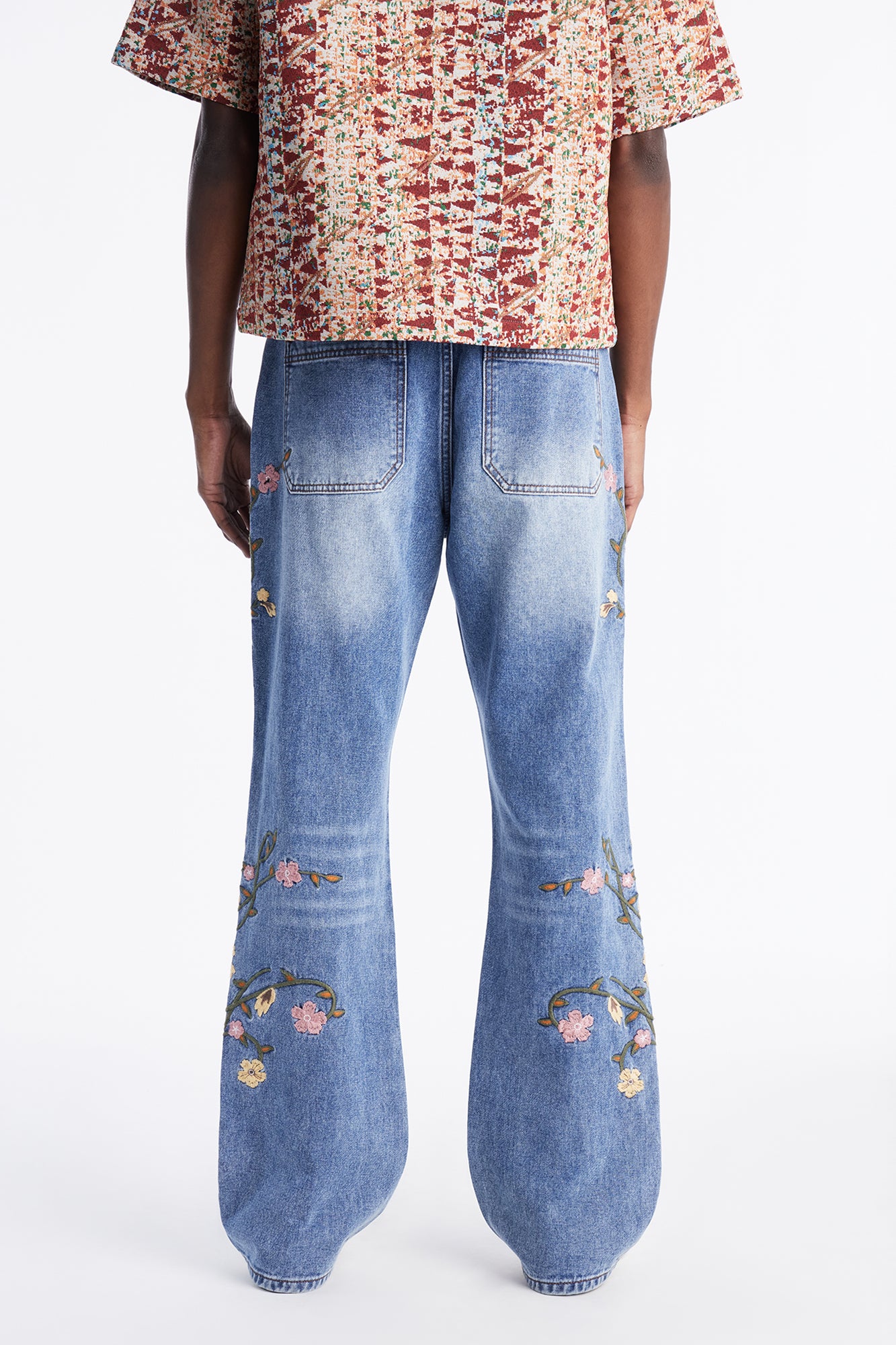 Blooming Stacked Slim Flare Jeans - Light Blue Wash