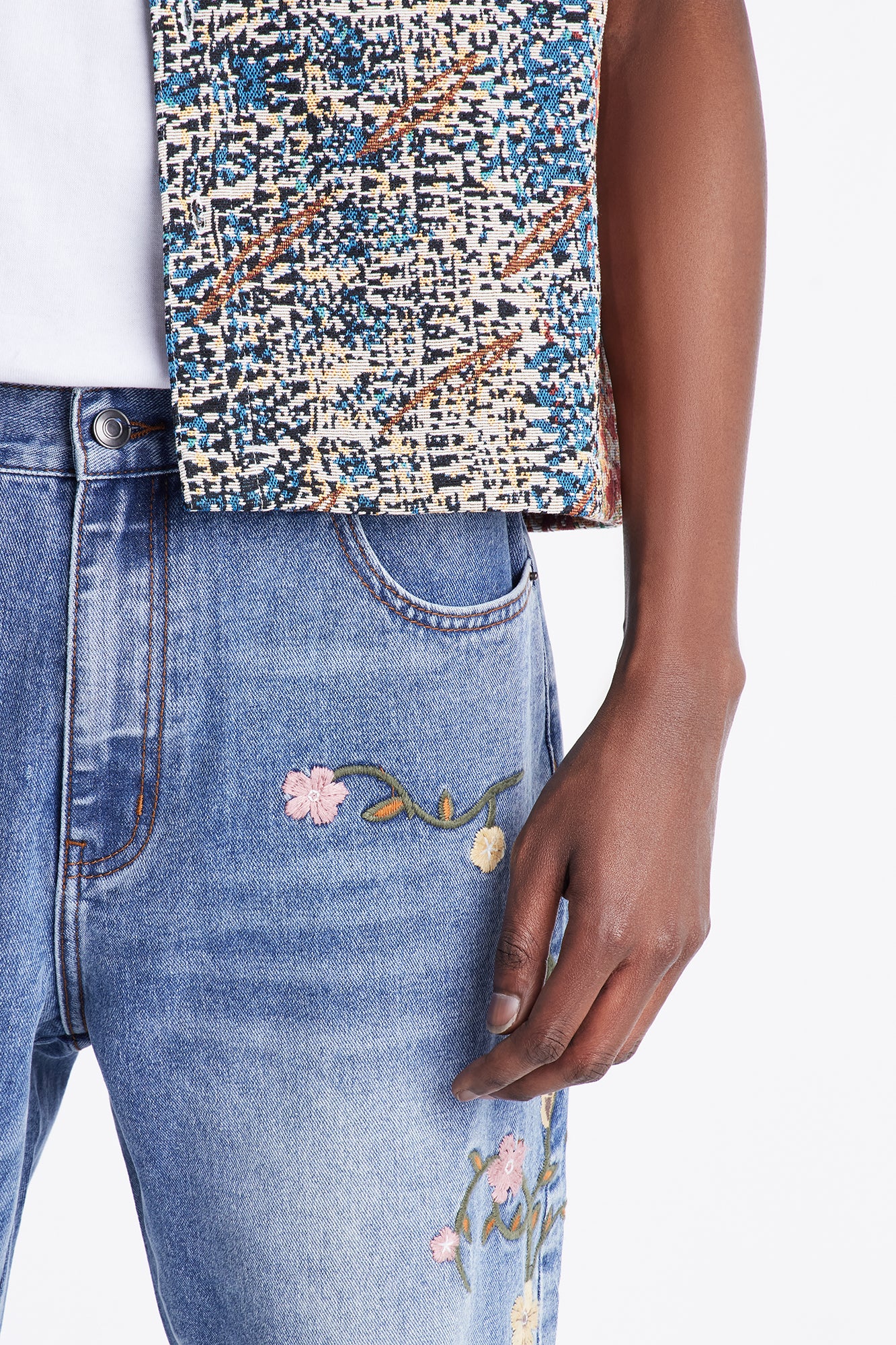 Blooming Stacked Slim Flare Jeans - Light Blue Wash