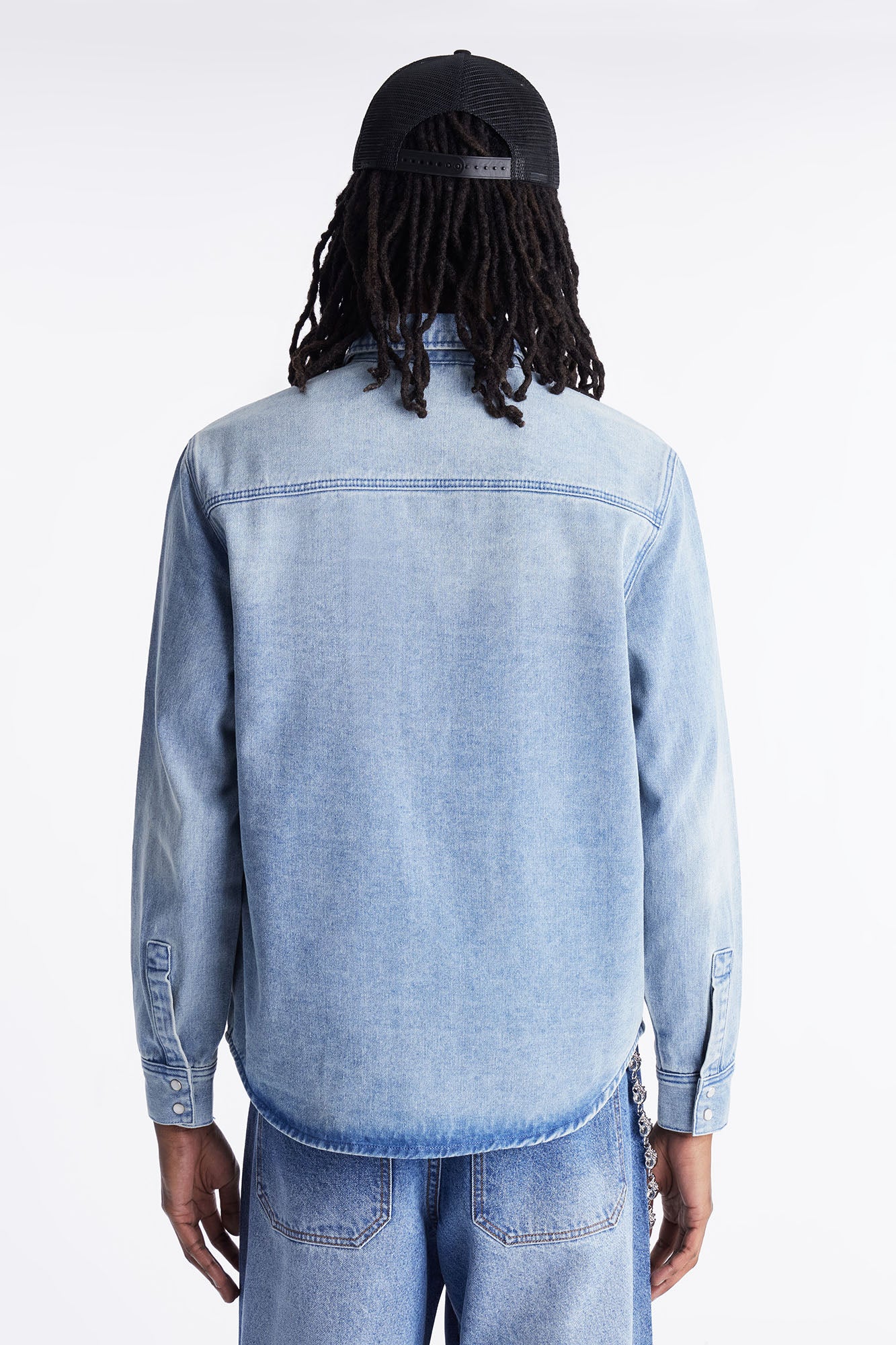 Rodeo Denim Button Up Shirt - Light Blue Wash