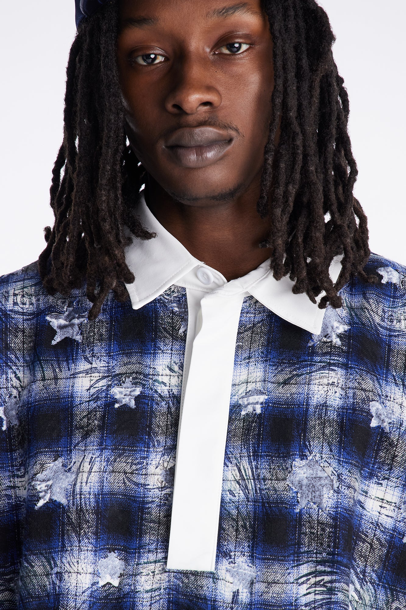 Oversized Star Struck Polo Shirt - Blue