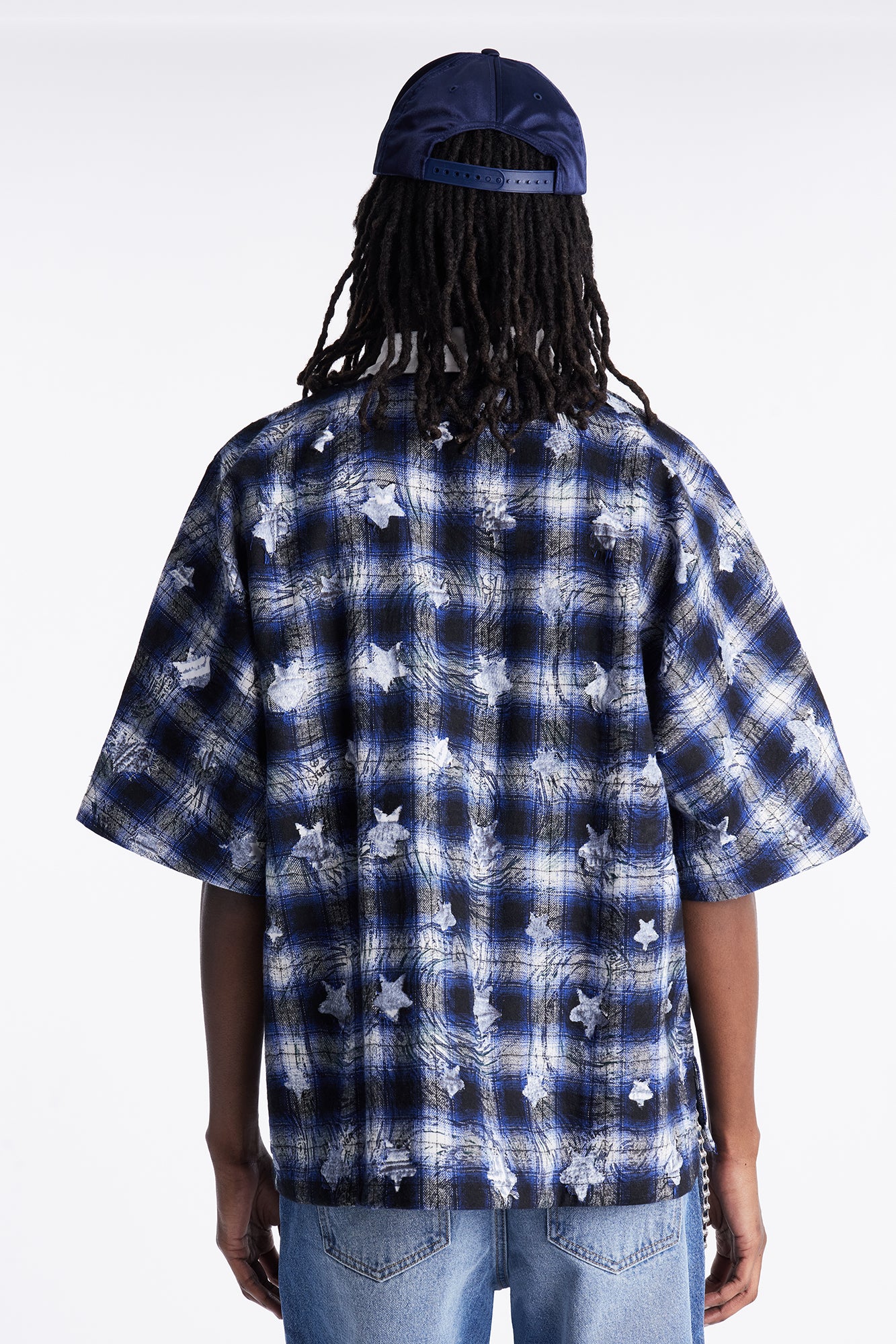 Oversized Star Struck Polo Shirt - Blue
