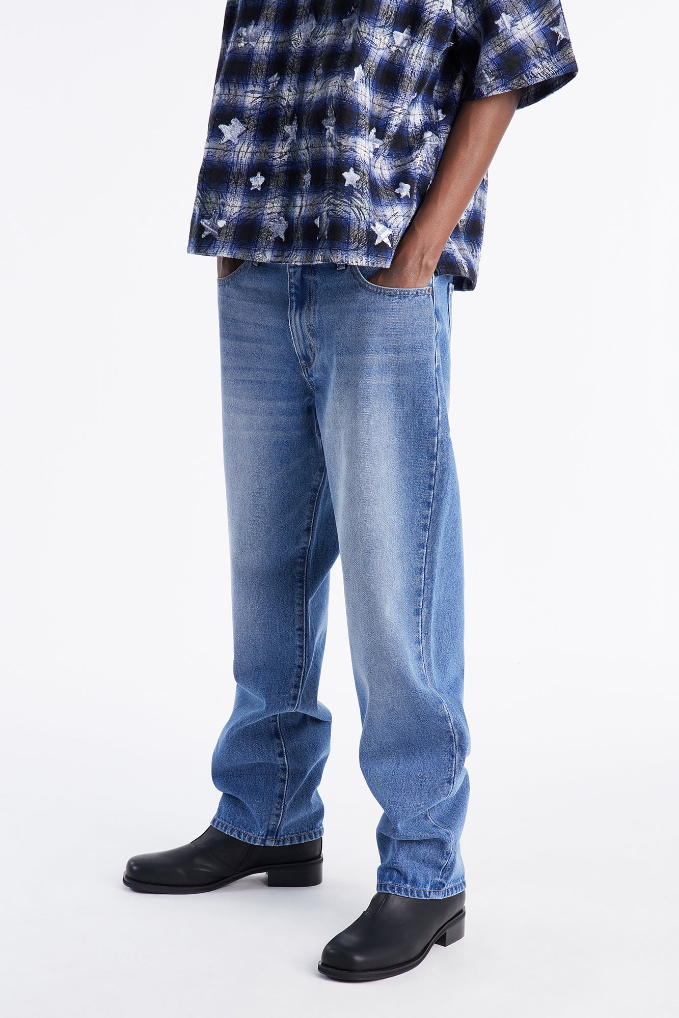 Classic Straight Fit Jeans - Medium Blue Wash