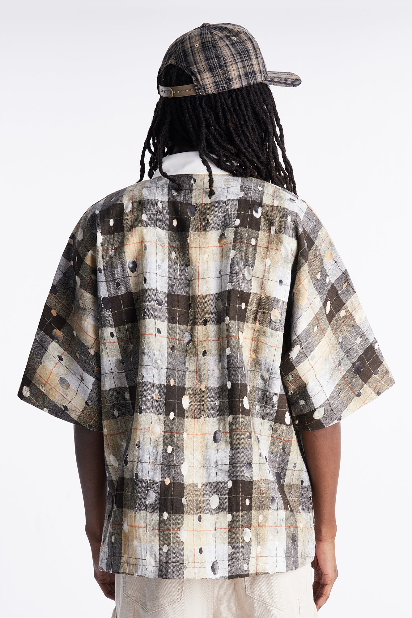 Oversized Ripped Intentions Polo Shirt - Brown