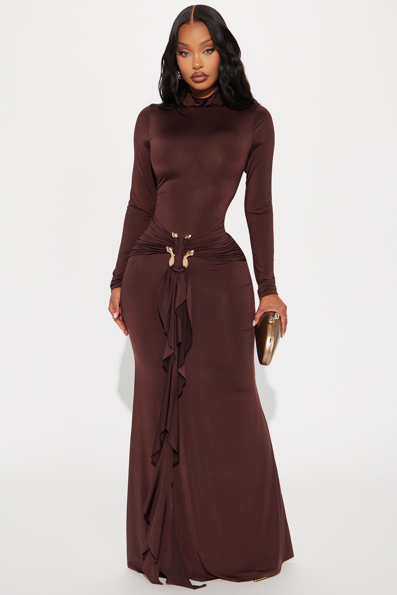 In The Moment Maxi Dress - Chocolate