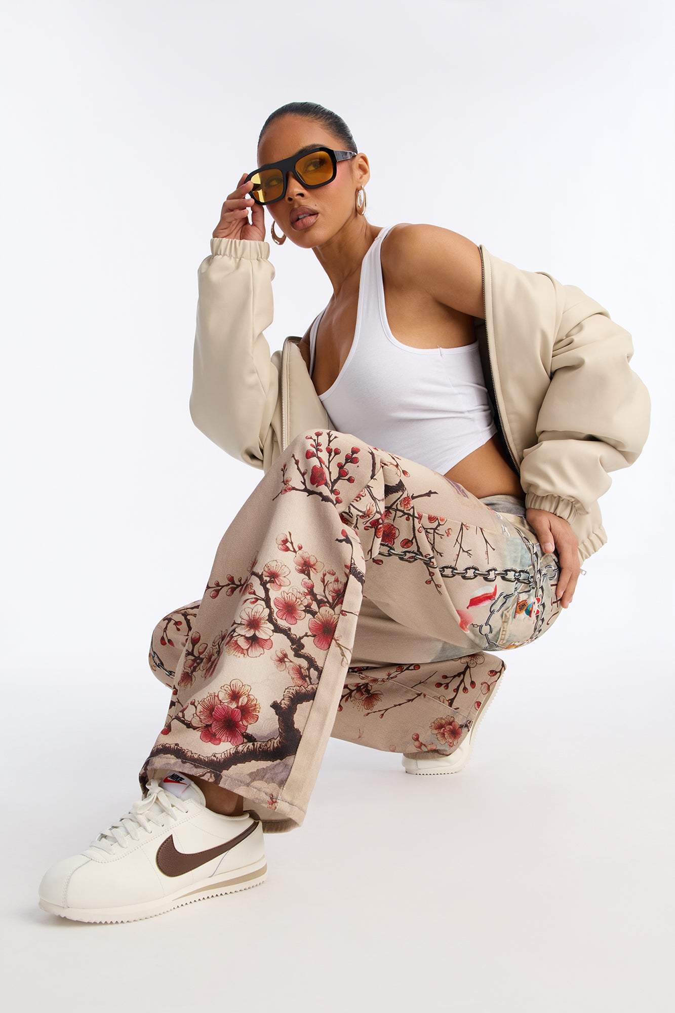 Lost In Tokyo Wide Leg Jeans - Grey/combo