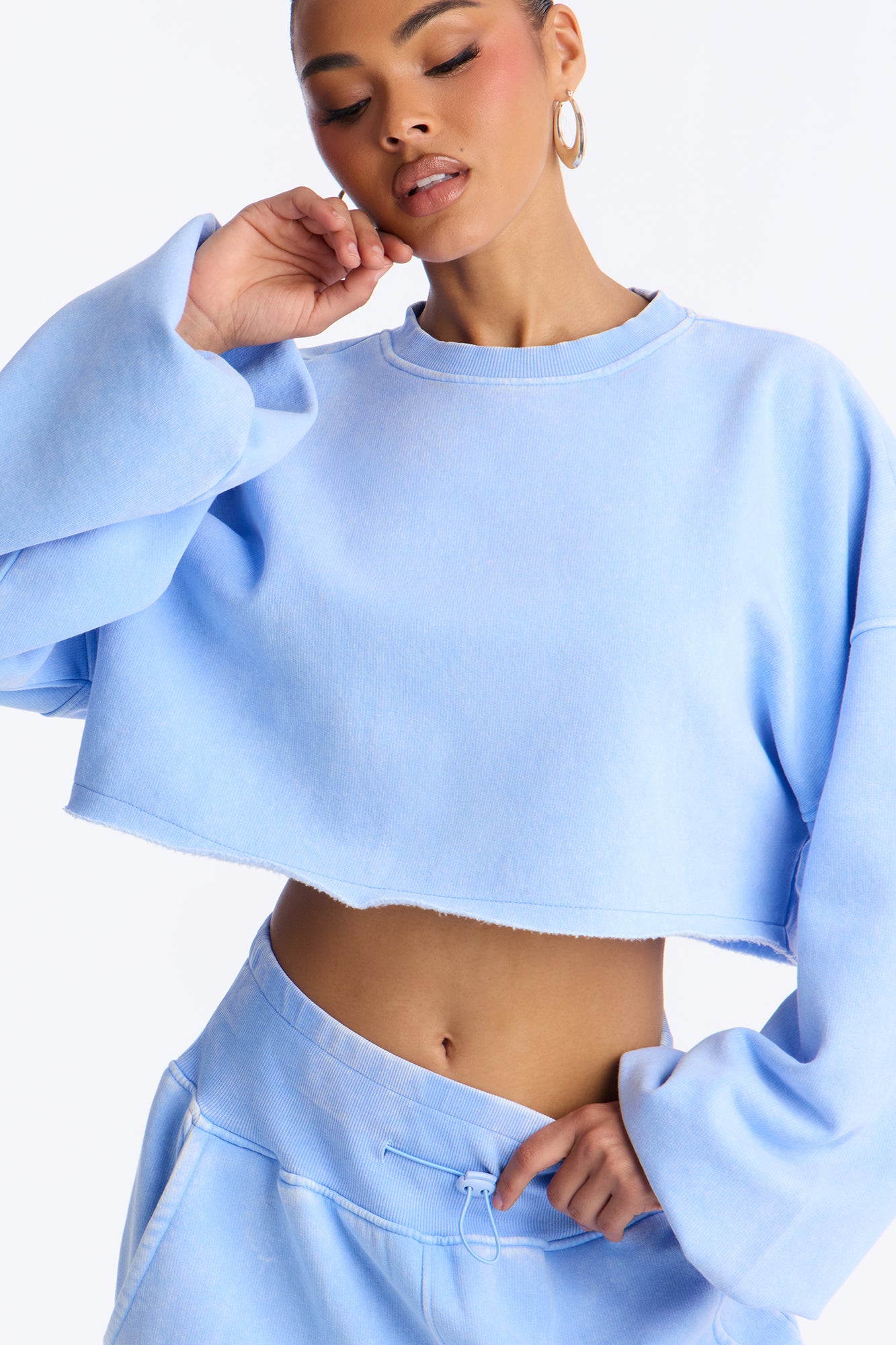 Feeling Good Fleece Jogger Set - Light Blue