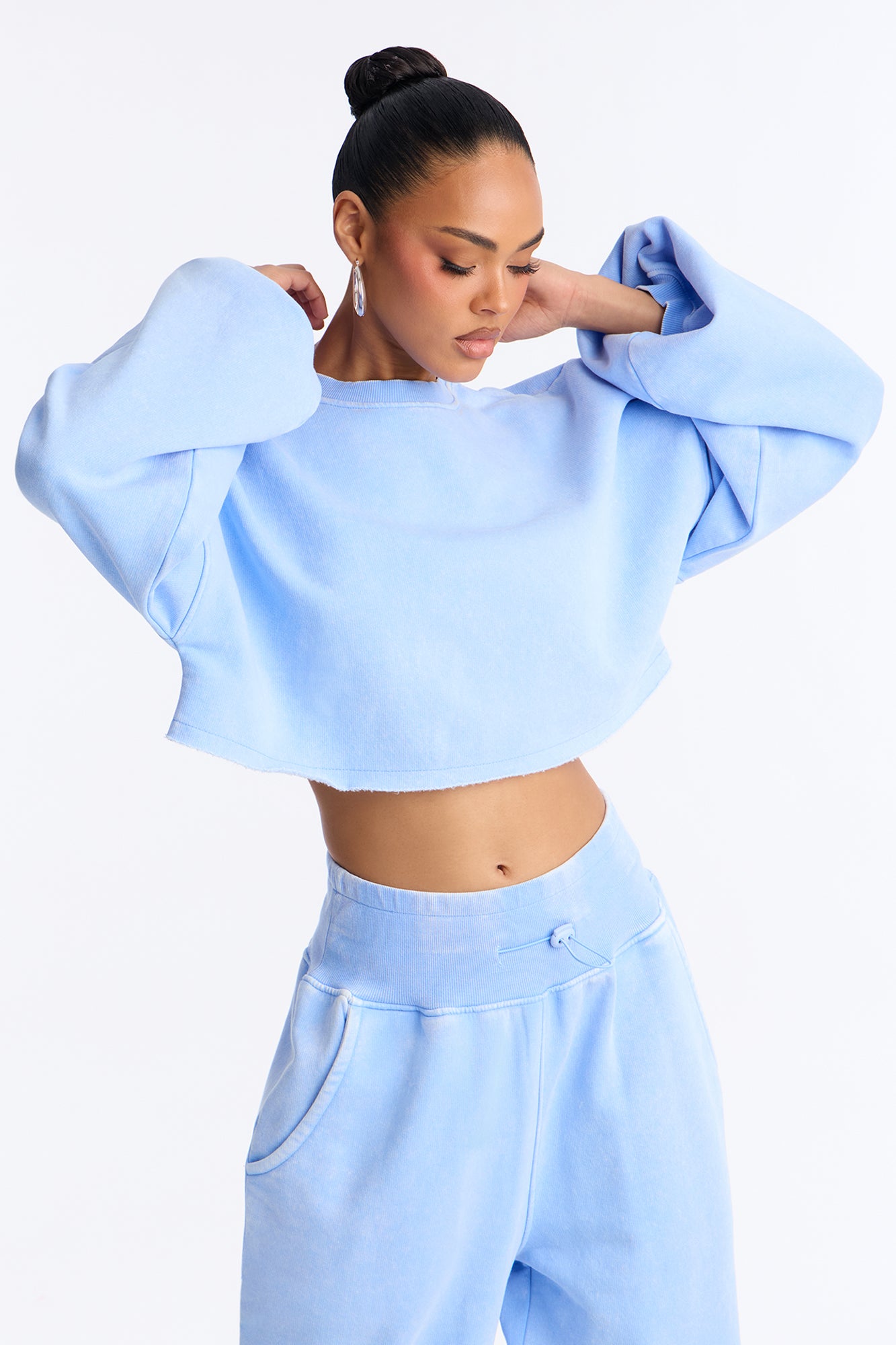 Feeling Good Fleece Jogger Set - Light Blue