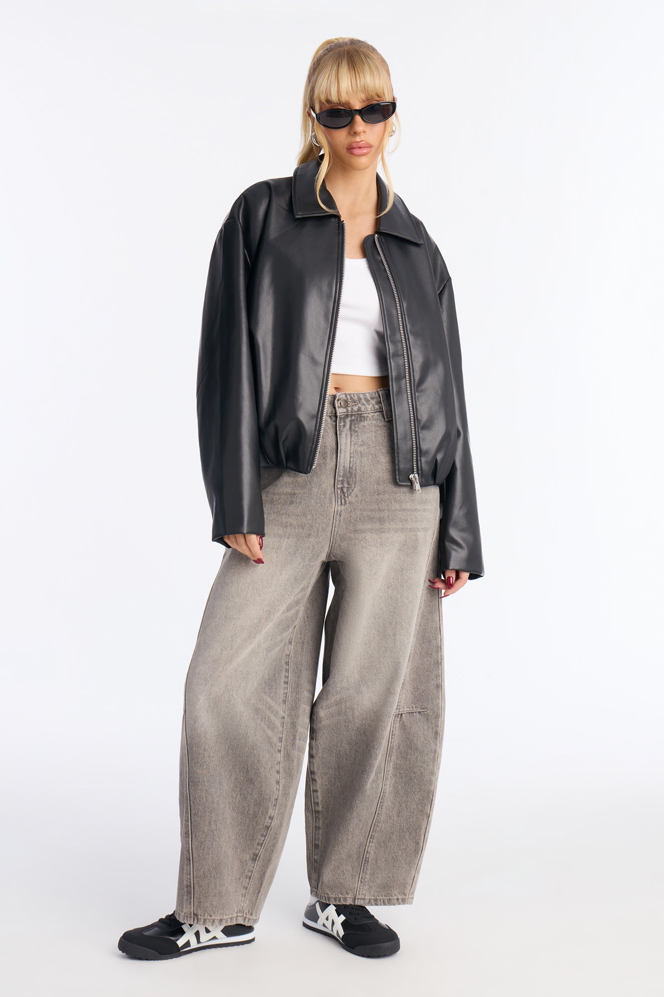 Big Up Baggy Barrel Leg Jeans - Acid Wash