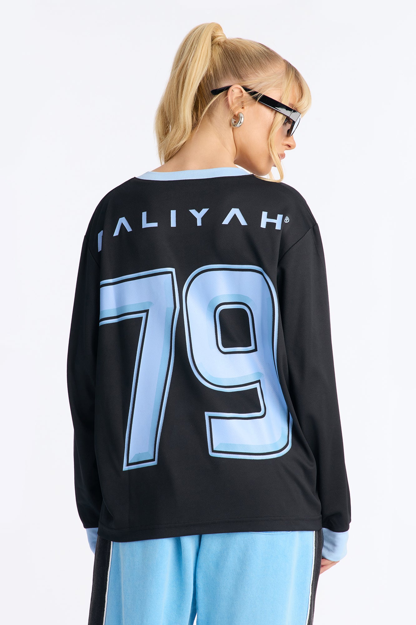 Aaliyah 79 Satin Long Sleeve Jersey - Black