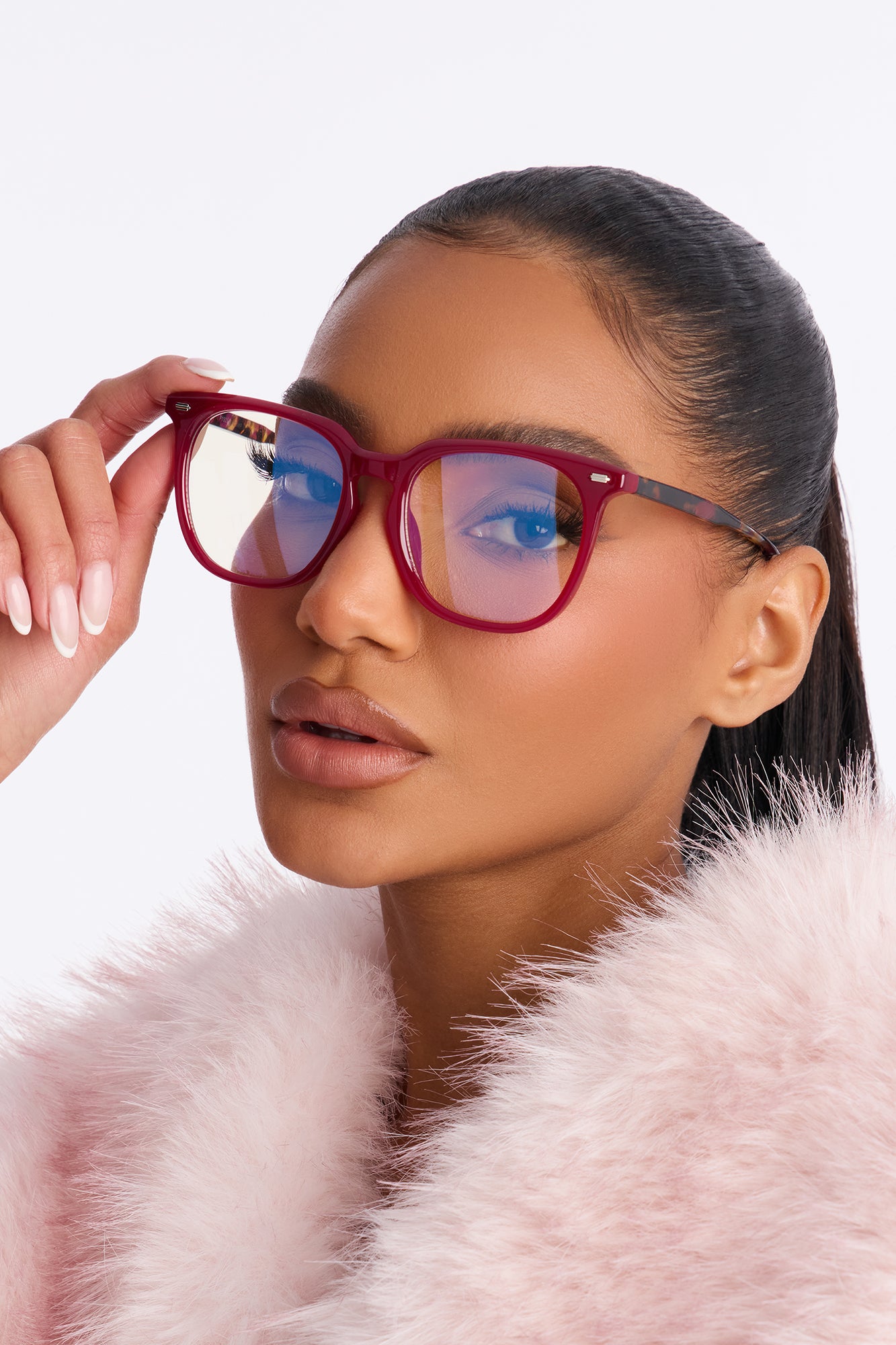 Aced It Square Blue Light Glasses - Red