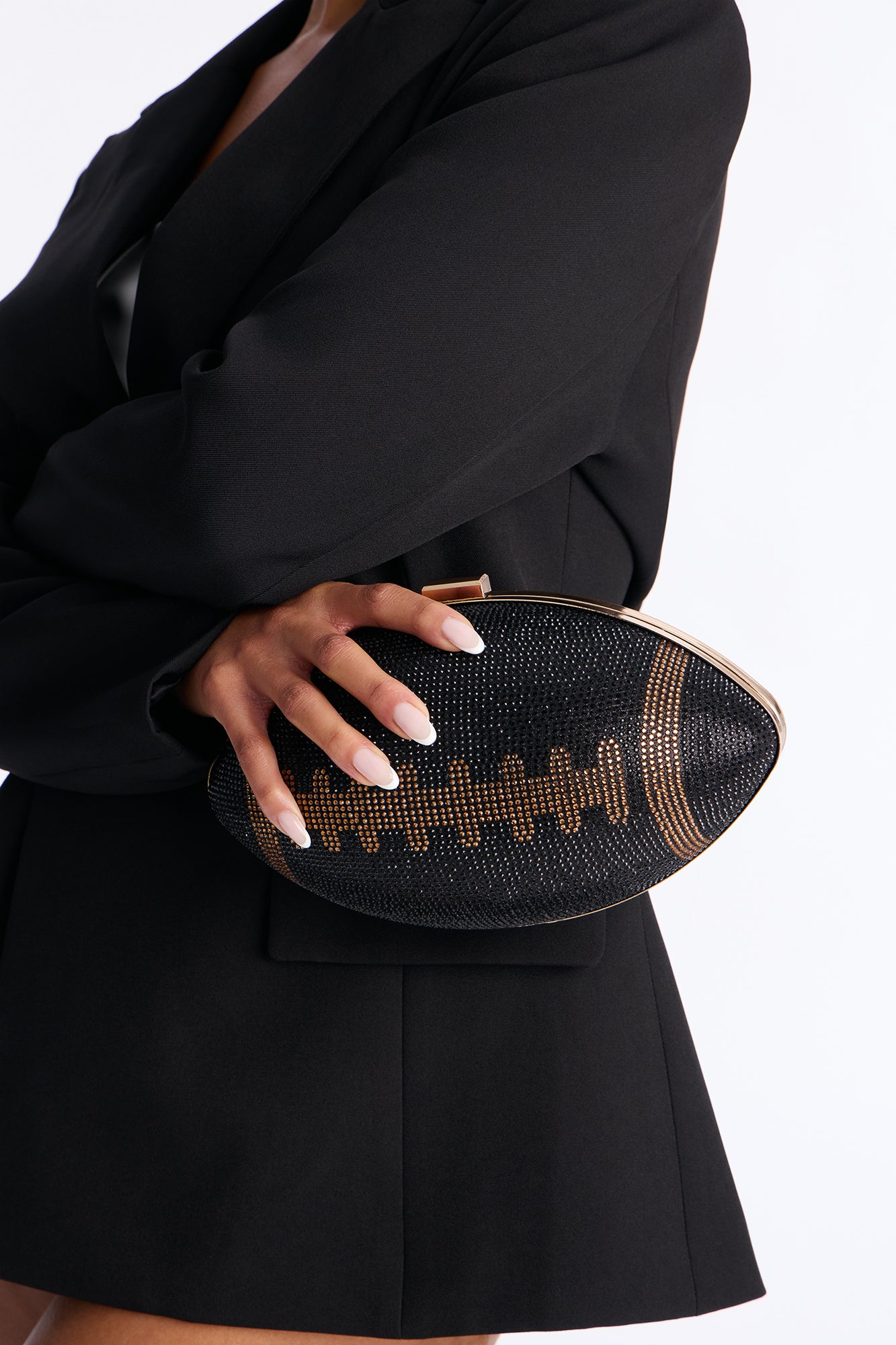 Game Day Rhinestone Clutch - Black/combo