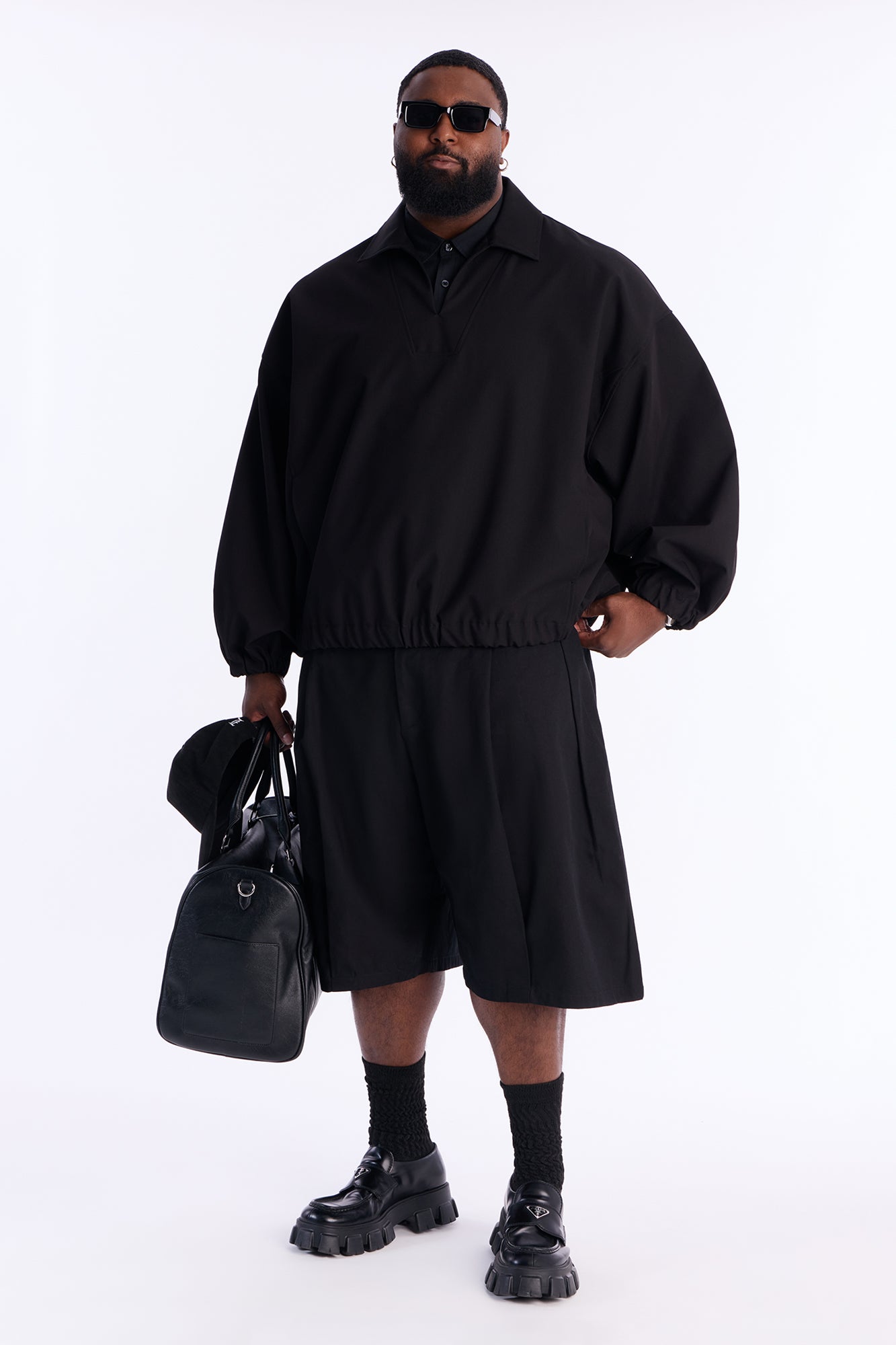 Relaxed Bold Flow Jacket - Black