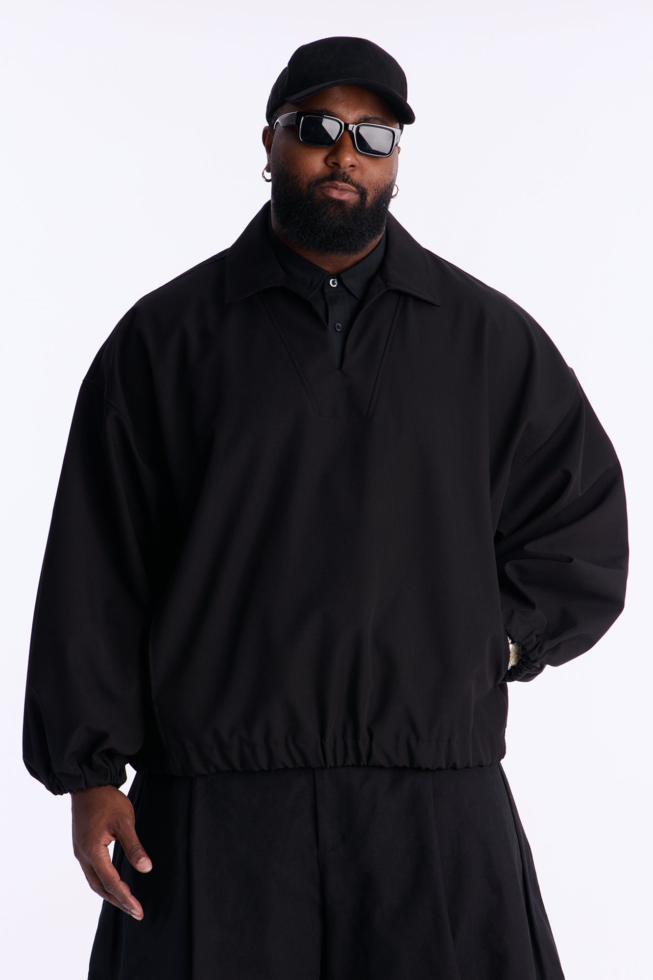 Relaxed Bold Flow Jacket - Black