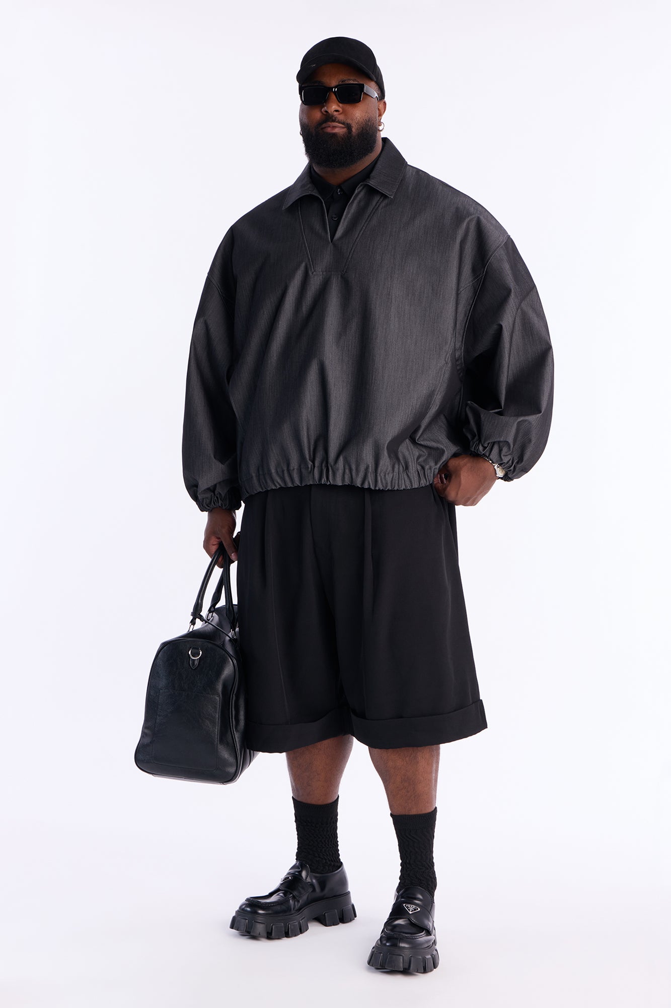 Relaxed Bold Flow Jacket - Charcoal