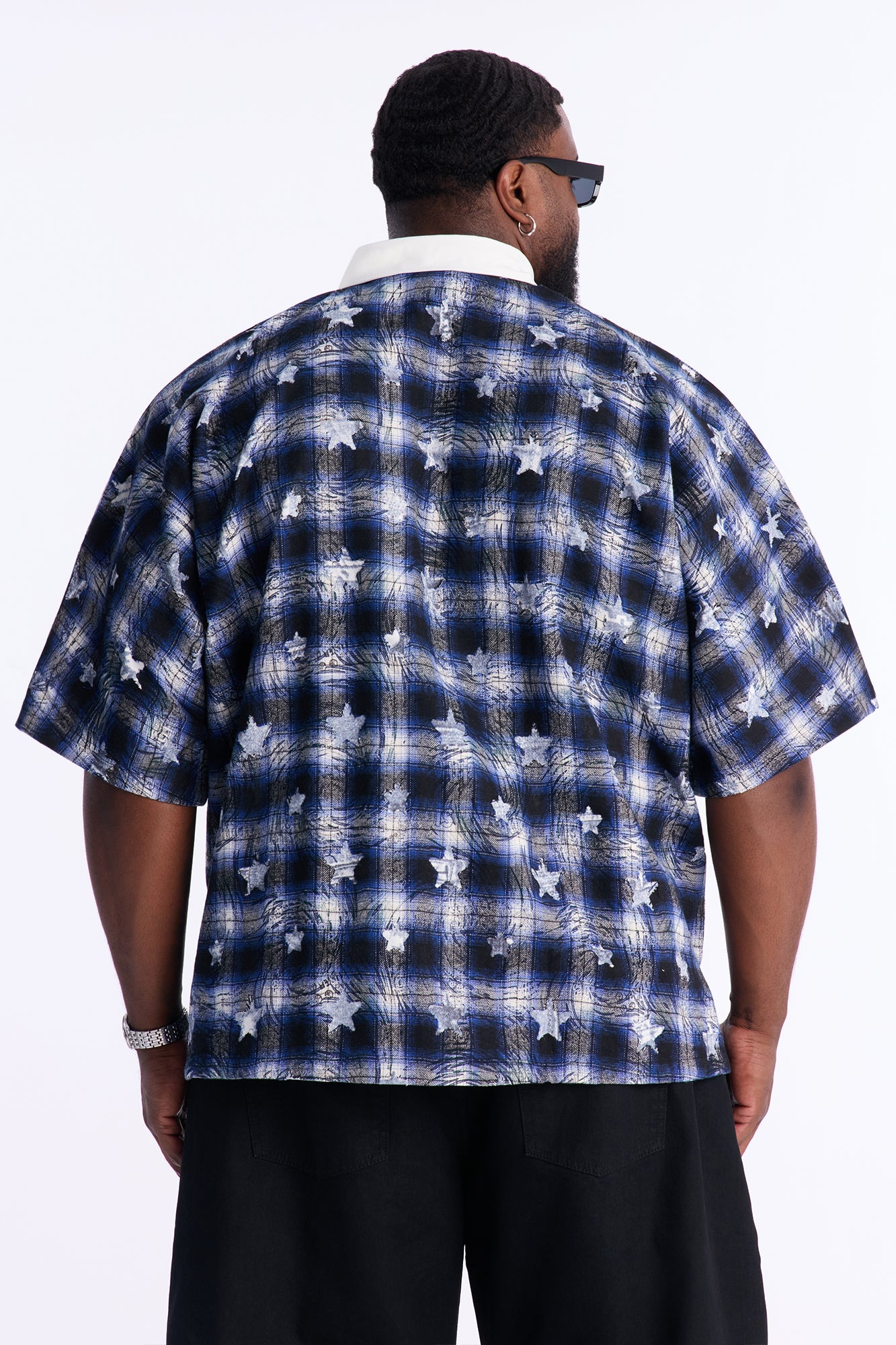 Oversized Star Struck Polo Shirt - Blue