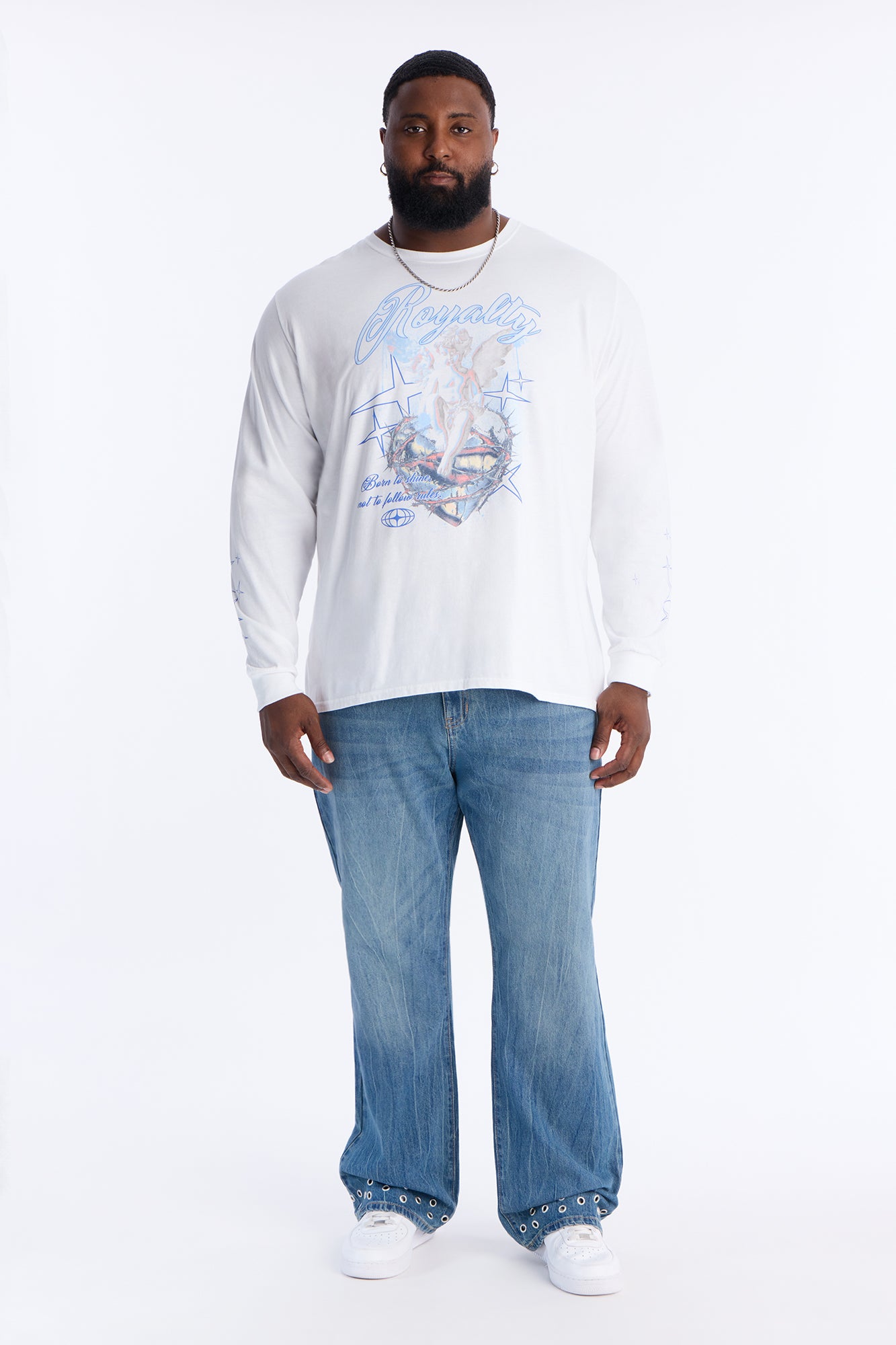 Star Royalty Long Sleeve Tee - White