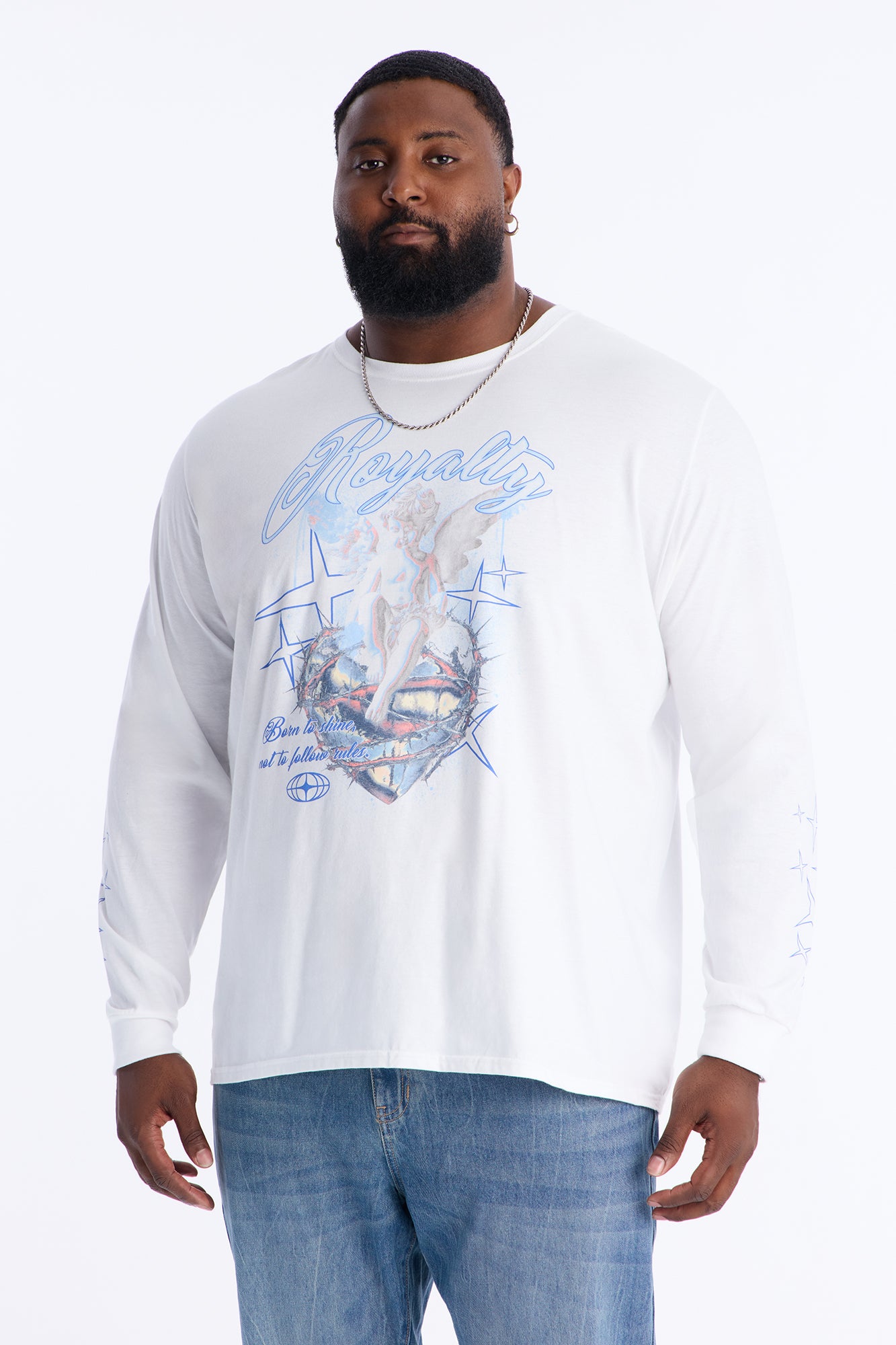 Star Royalty Long Sleeve Tee - White