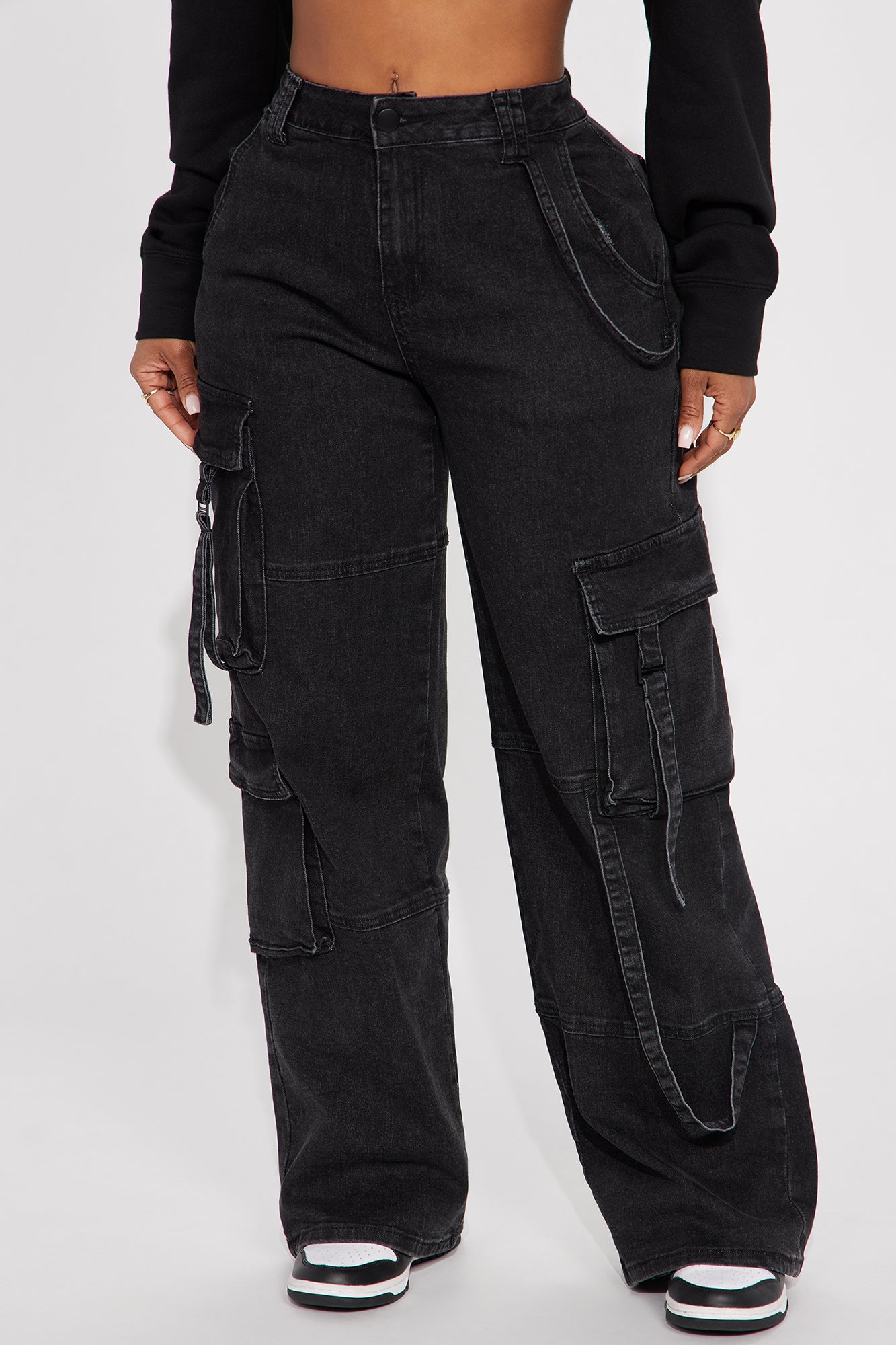 Desi Mineral Wash Cargo Pant - Black