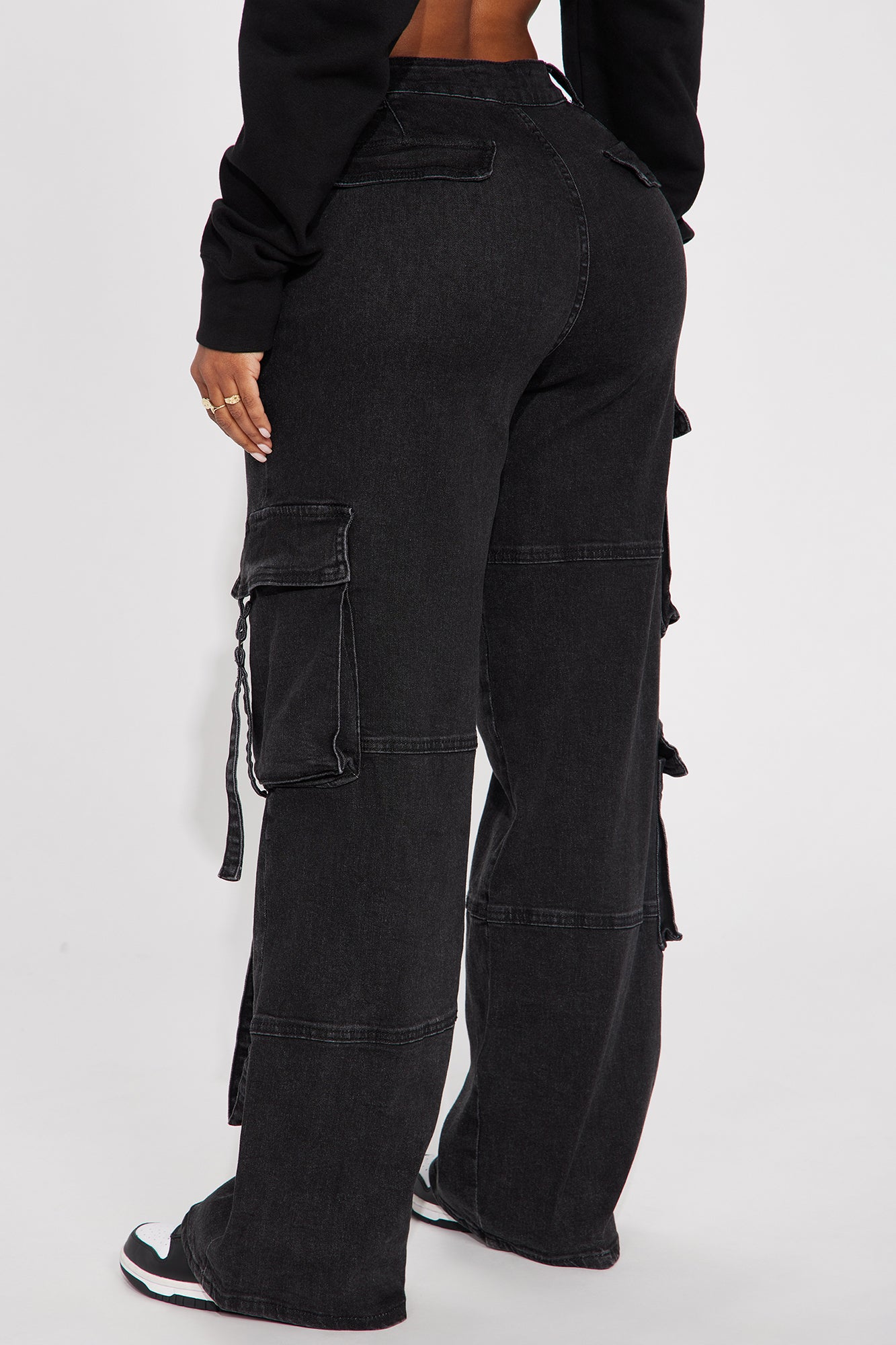 Desi Mineral Wash Cargo Pant - Black