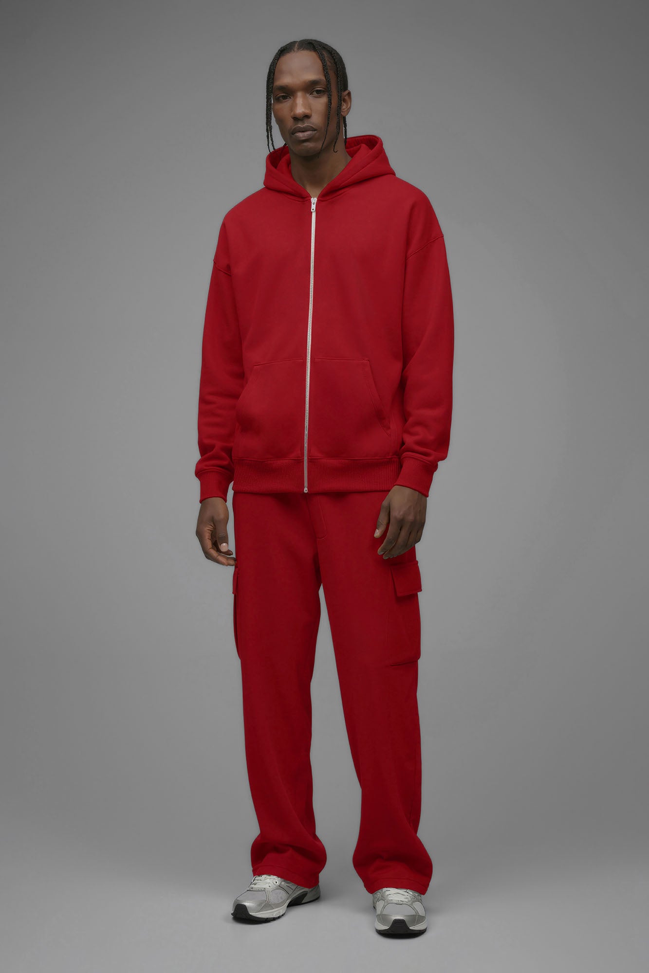 410 Oversized Zip Hoodie - Red