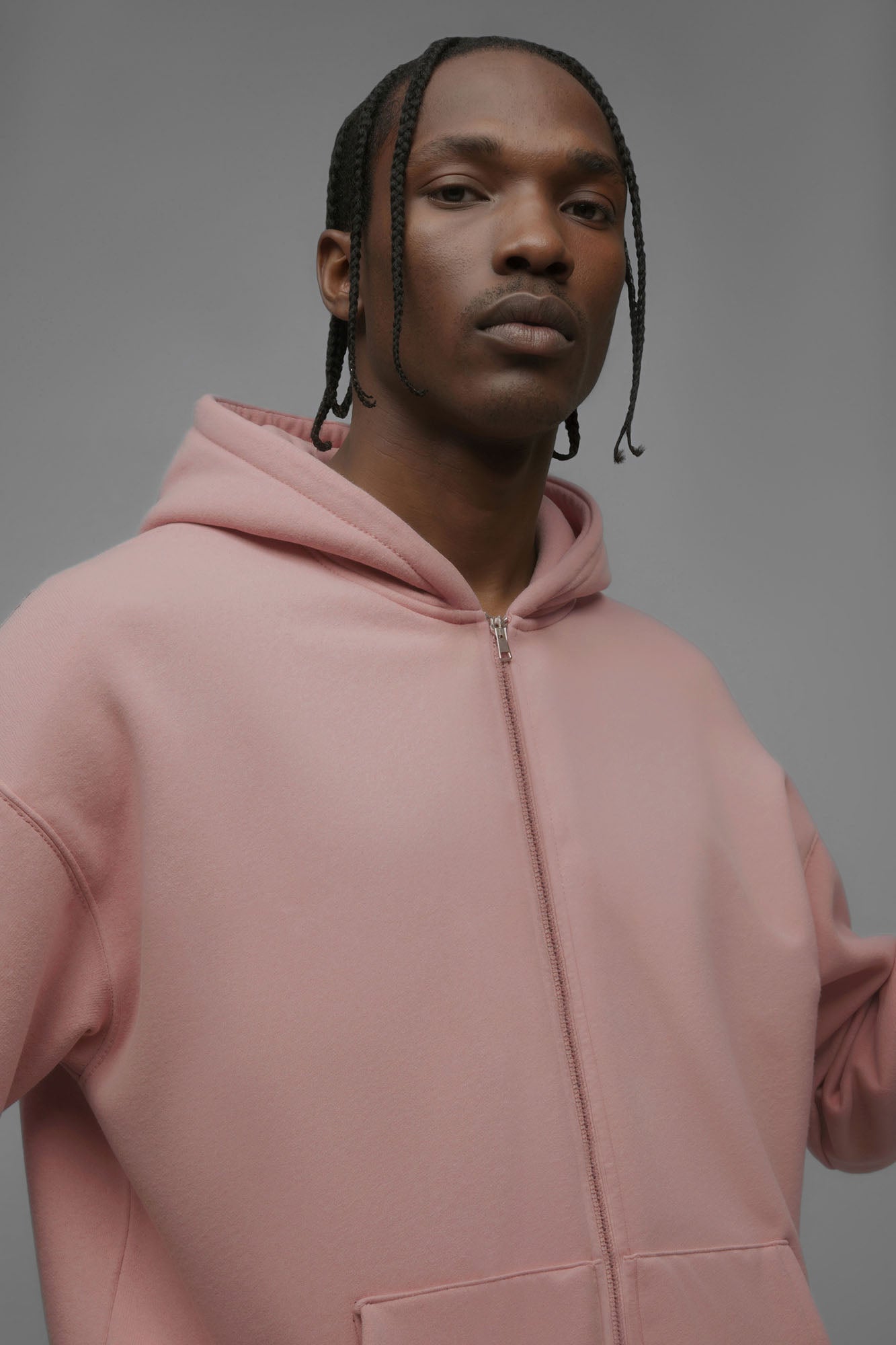 410 Oversized Zip Hoodie - Pink