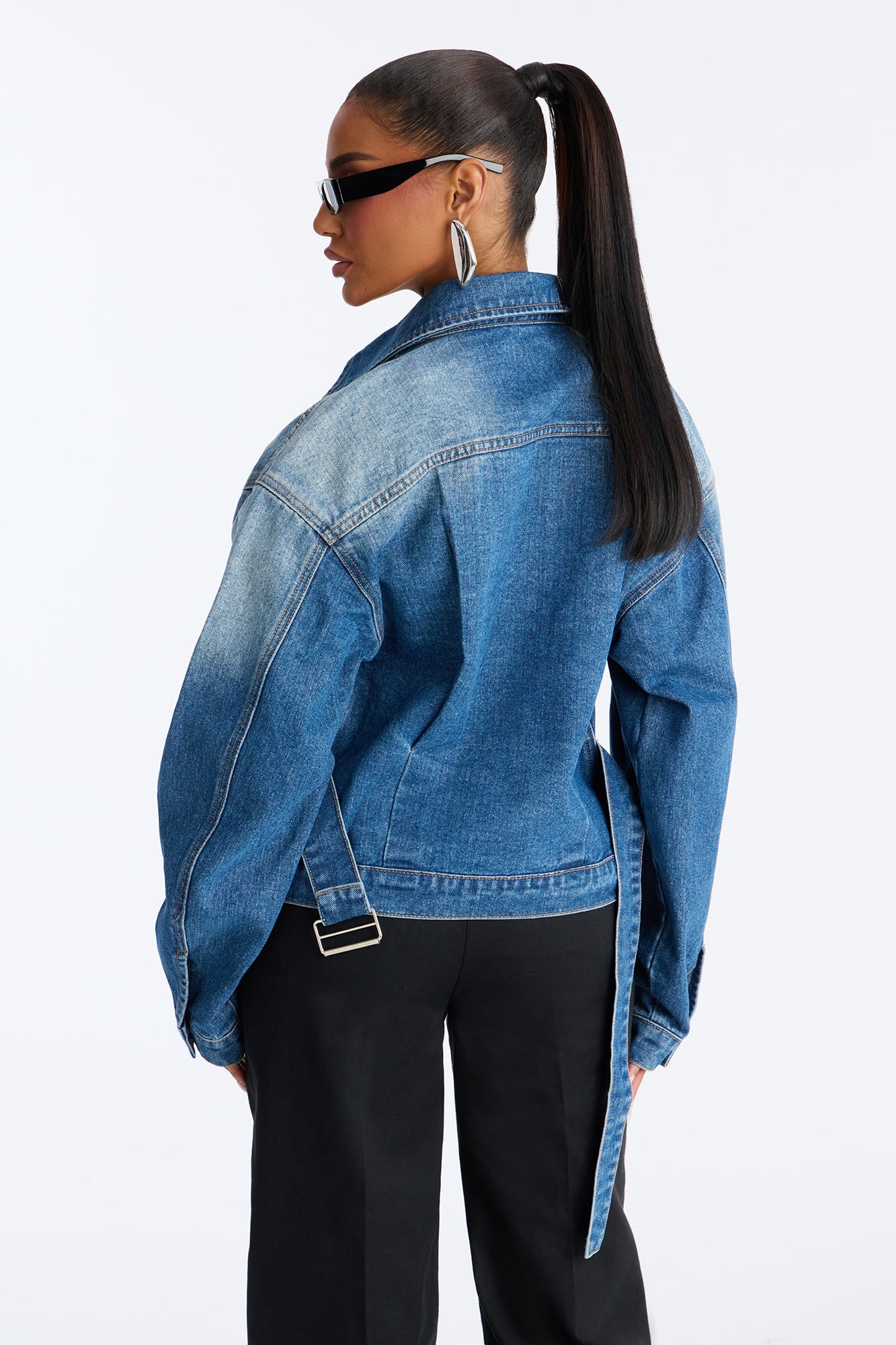 South Surrey Belted Denim Jacket - Medium Wash