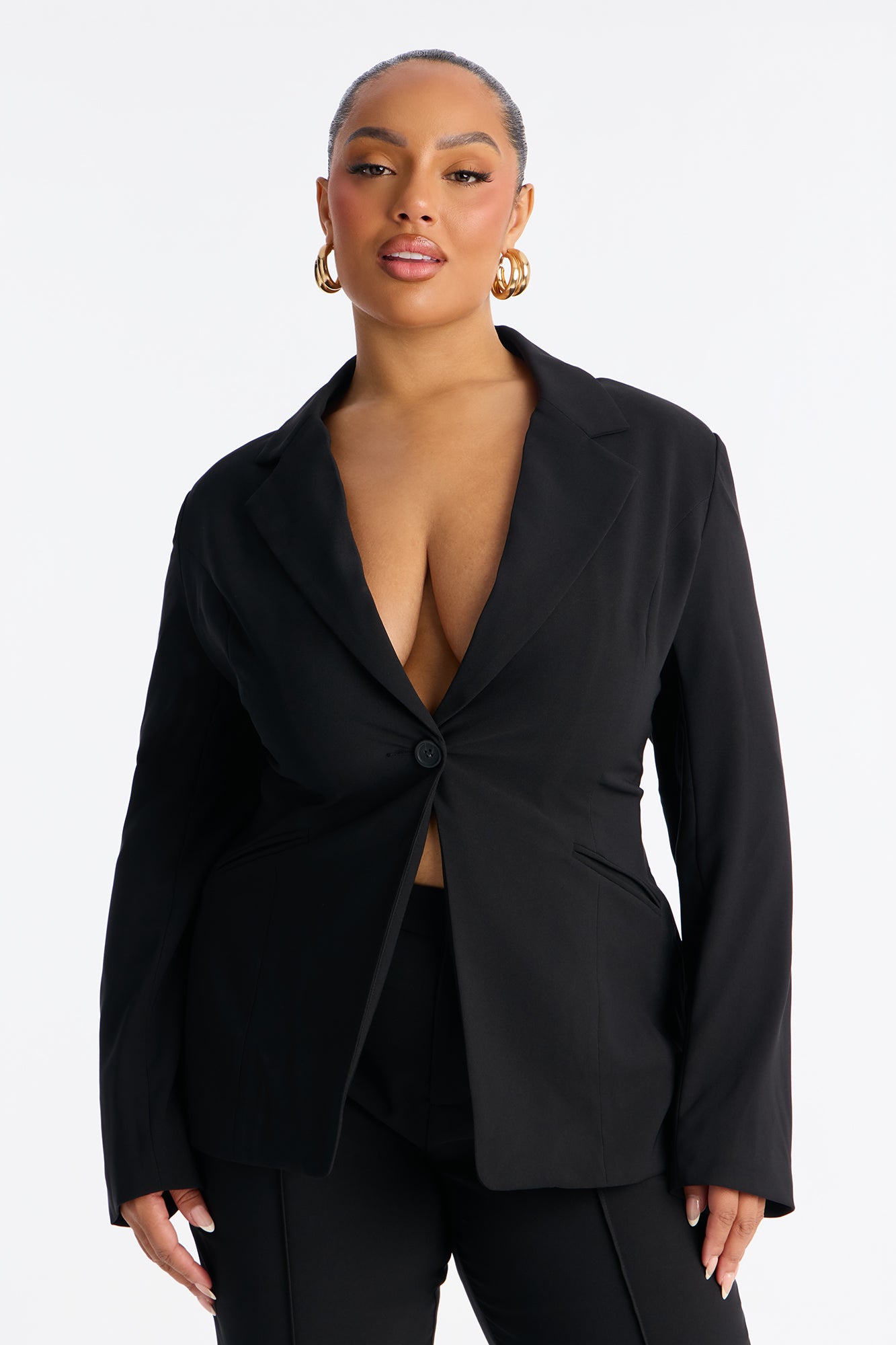 Such A Diva Blazer Capri Set - Black