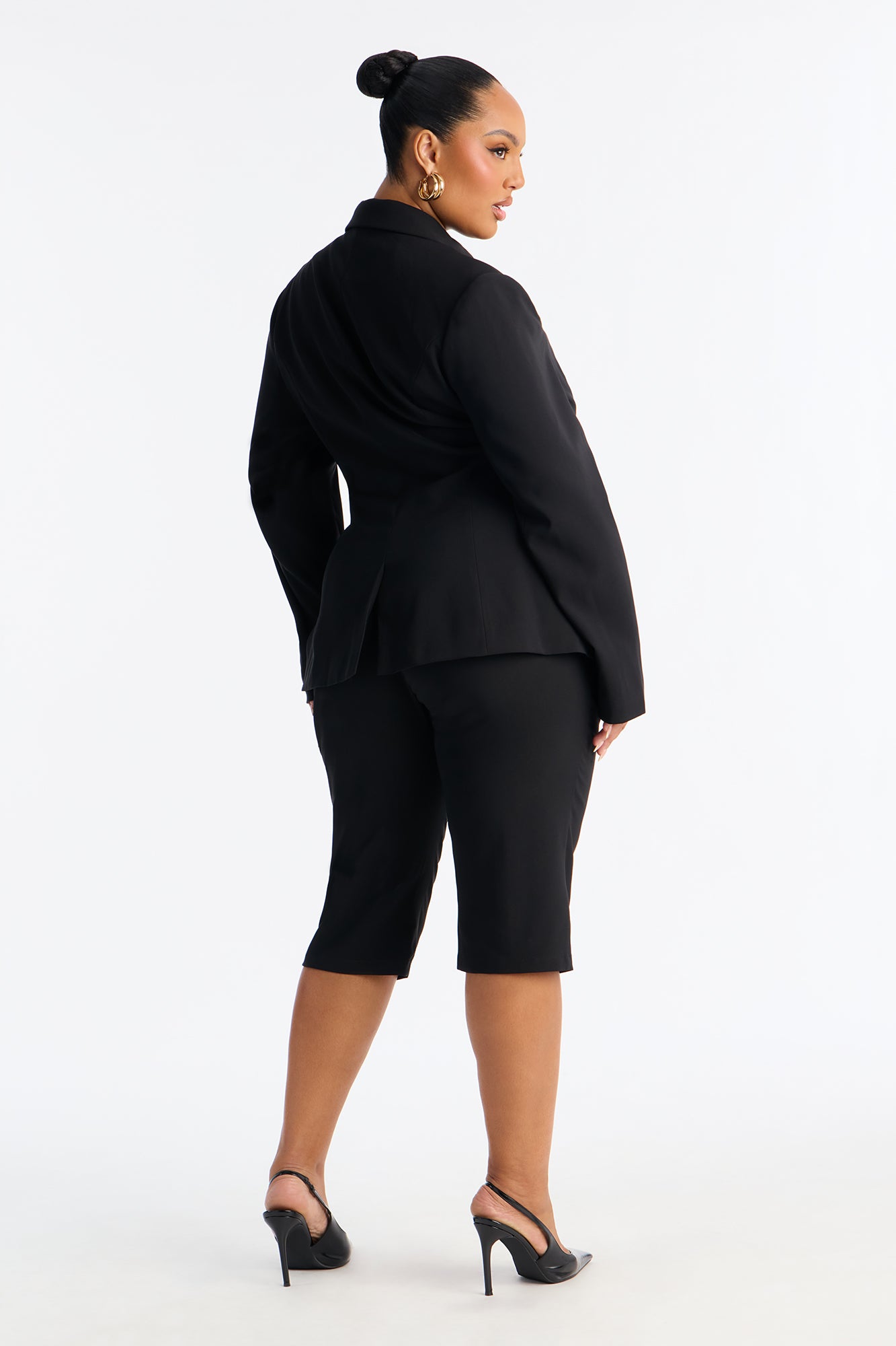 Such A Diva Blazer Capri Set - Black