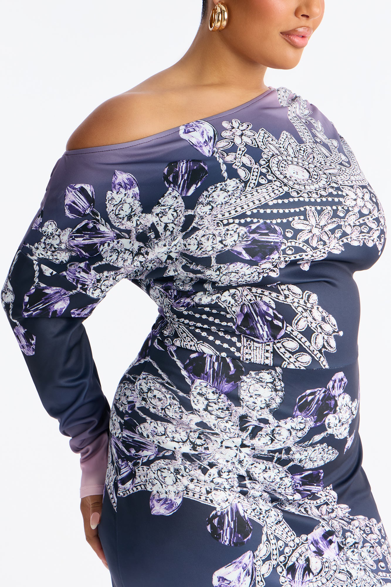 Karena Ombre Midi Dress - Purple/combo
